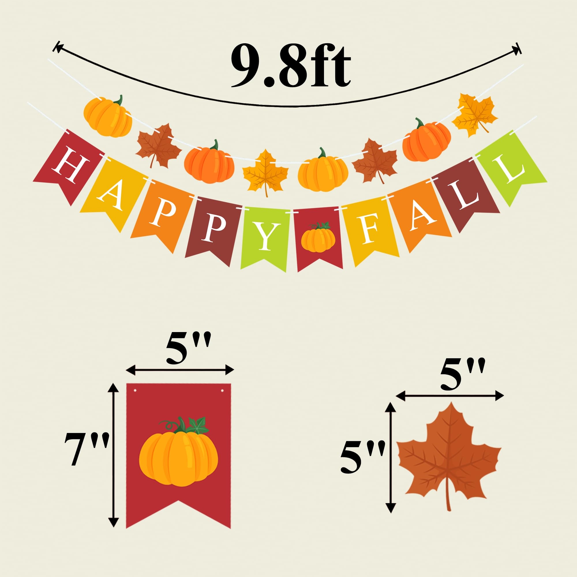 Amazon FAKTEEN 2 Pcs Happy Fall Banner And Pumpkin Maple Leaf Fall Decorations For Home Thanksgiving Banners Harvest Autumn Festival Wedding Birthday Party Decorations Fall Home Decor Bunting Flag Home 