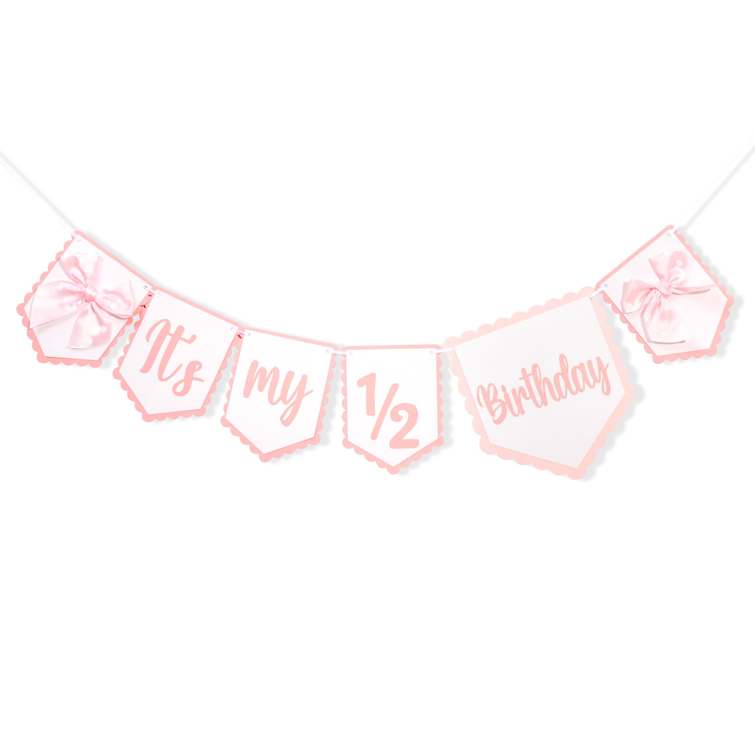 Amazon It s My Half Birthday Banner Six Months Girl Decorations Pink Bow Banner Sweet Cake Smash Photo Props Little Princess Pink Ribbon Bow Party Toys Games