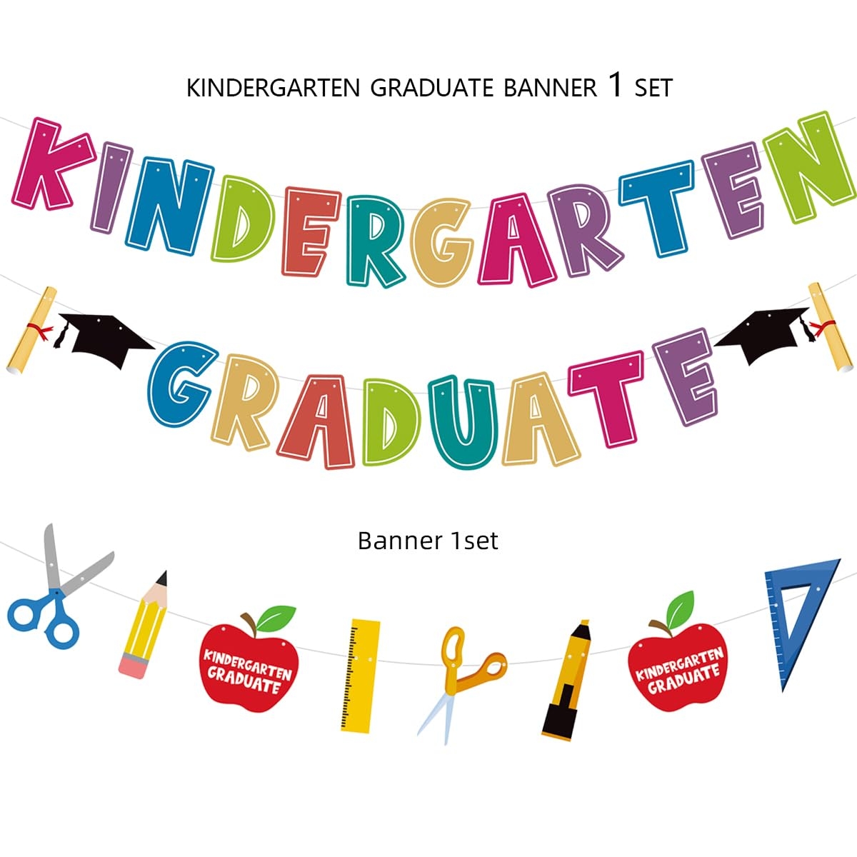 Amazon Kindergarten Graduation Banner Kindergarten Graduation Decorations 2024 KGLQ Kindergarten Congrats Graduation Party Supplies Kids Preschool Graduation Part Y Decorations 2024 Pre Assembled Toys Games