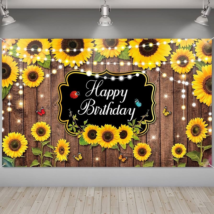 Sunflower Happy Birthday Banner Printable