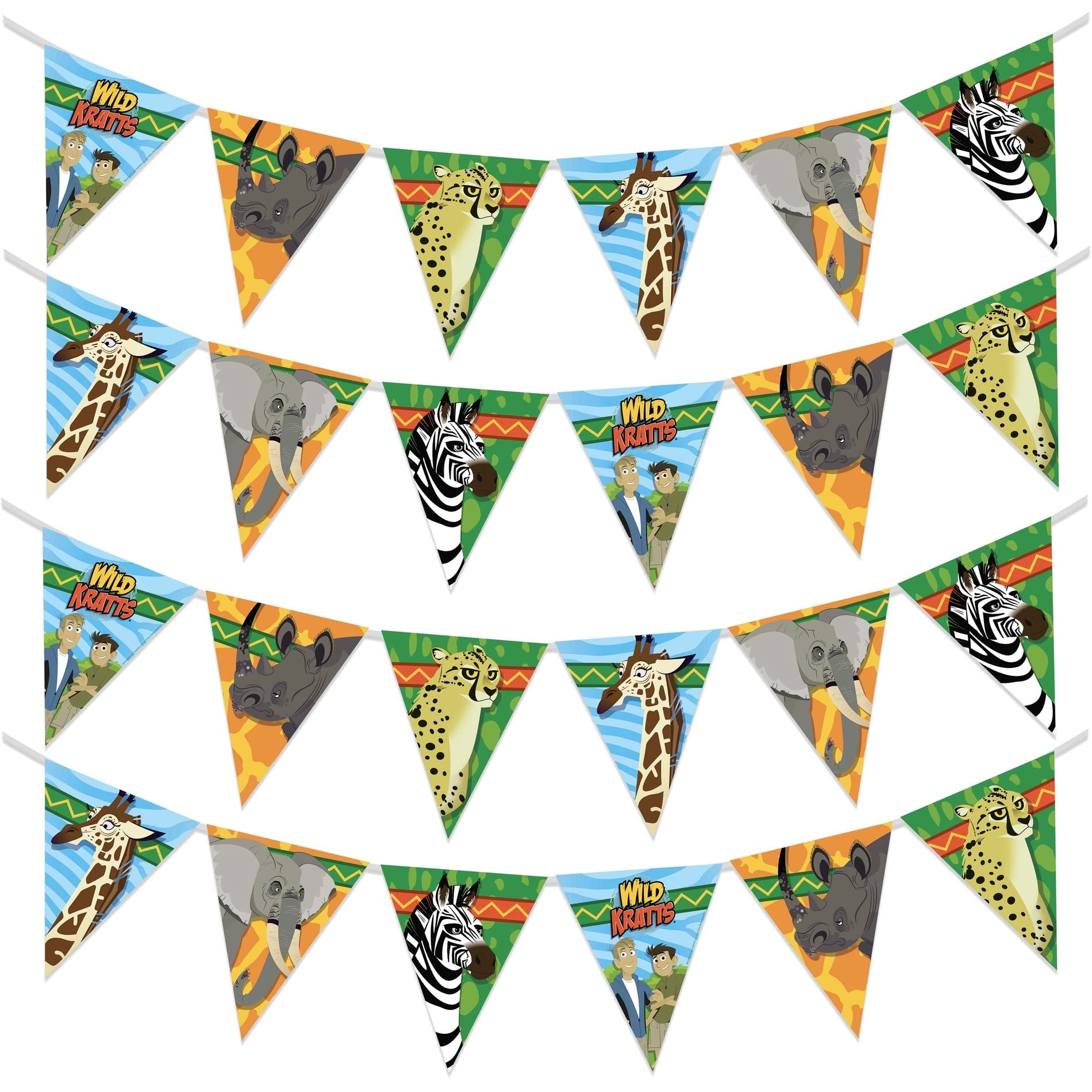 Amazon Treasures Gifted Officially Licensed Wild Kratts Birthday Pennants 2 Pack Triangle Birthday Pennants Banners Wild Kratts Birthday Party Supplies Wild Kratts Party Decorations For Walls Toys Games