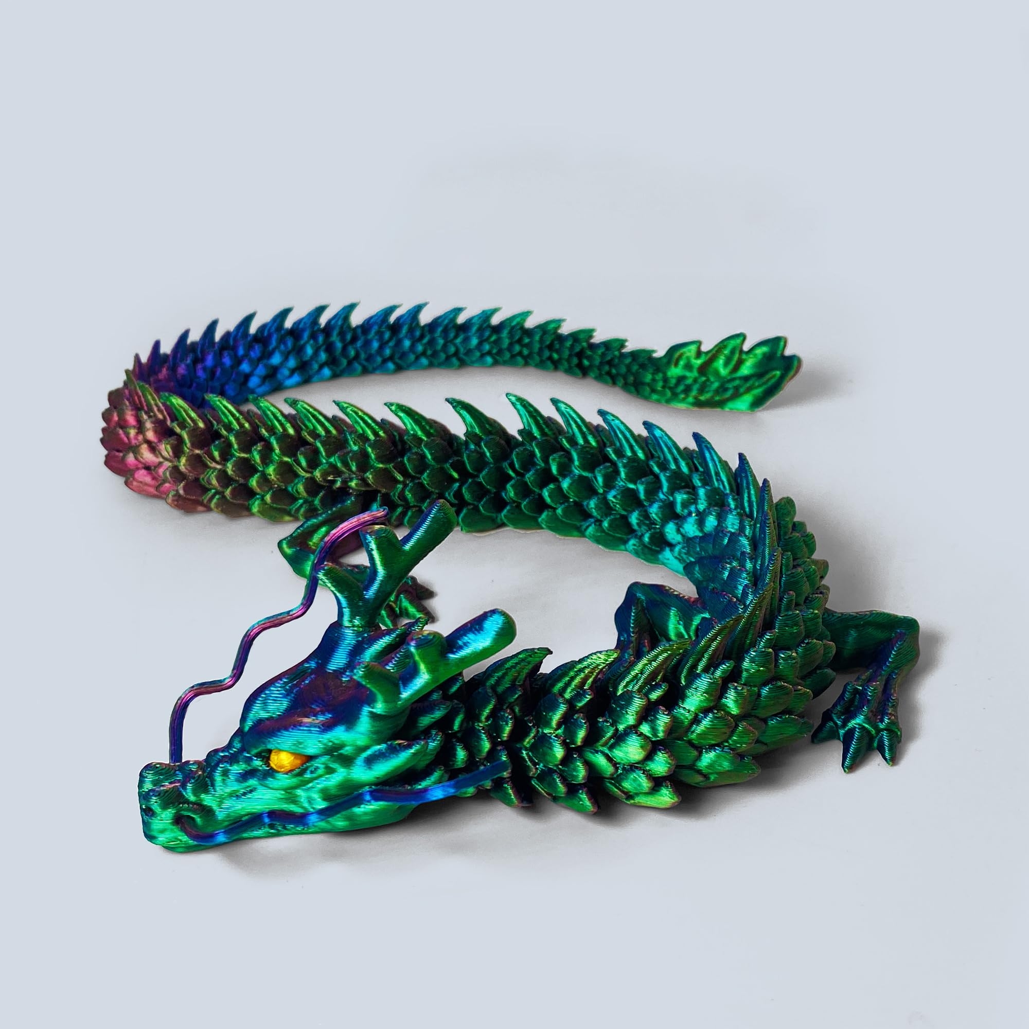 Amazon Whattiho 3D Printed Dragon Articulated Fidget Toy Posable Flexible Dragon Toys For Car Decoration And Ornament Figures Toys Games
