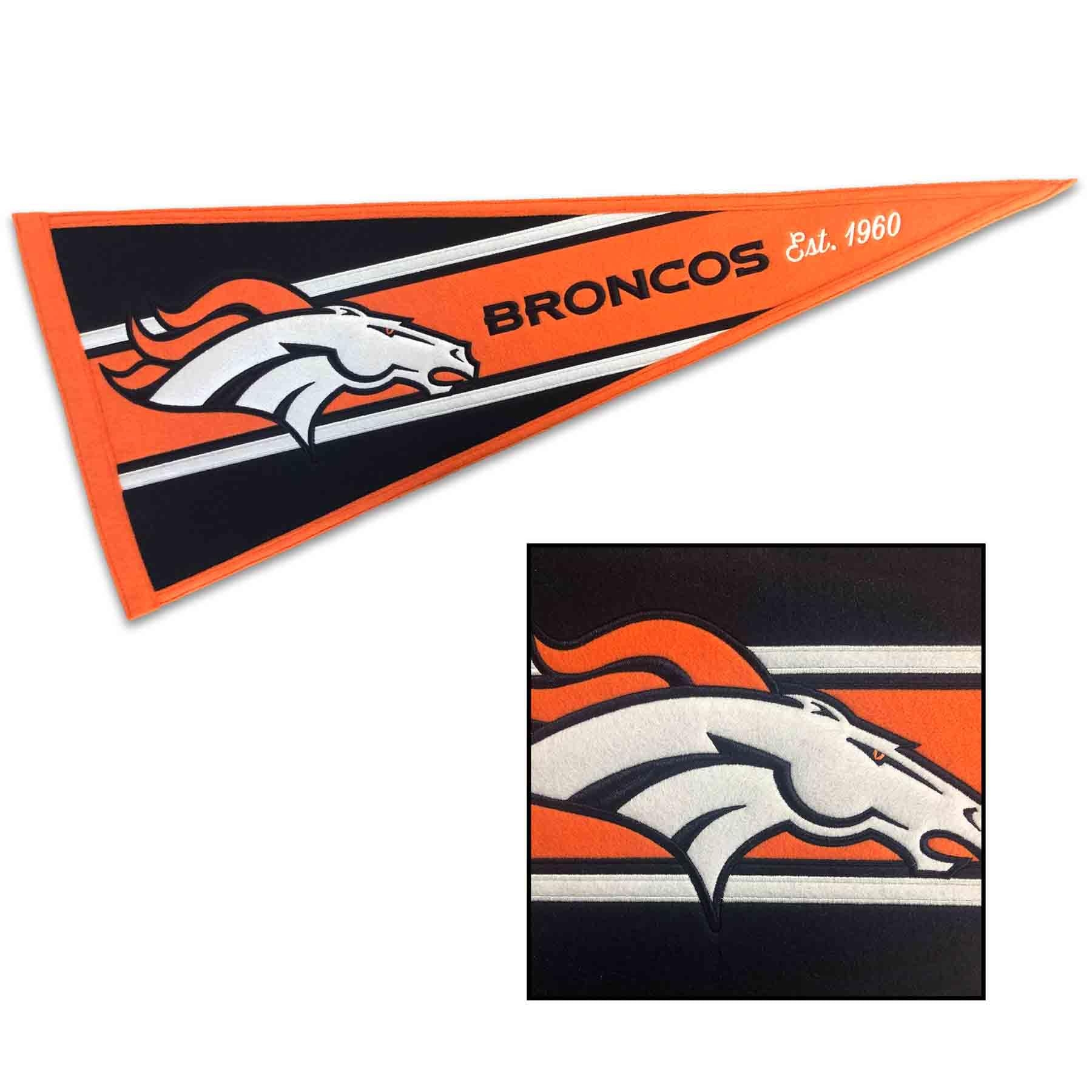 Amazon WinCraft Denver Broncos Embroidered And Sewn Pennant Sports Outdoors