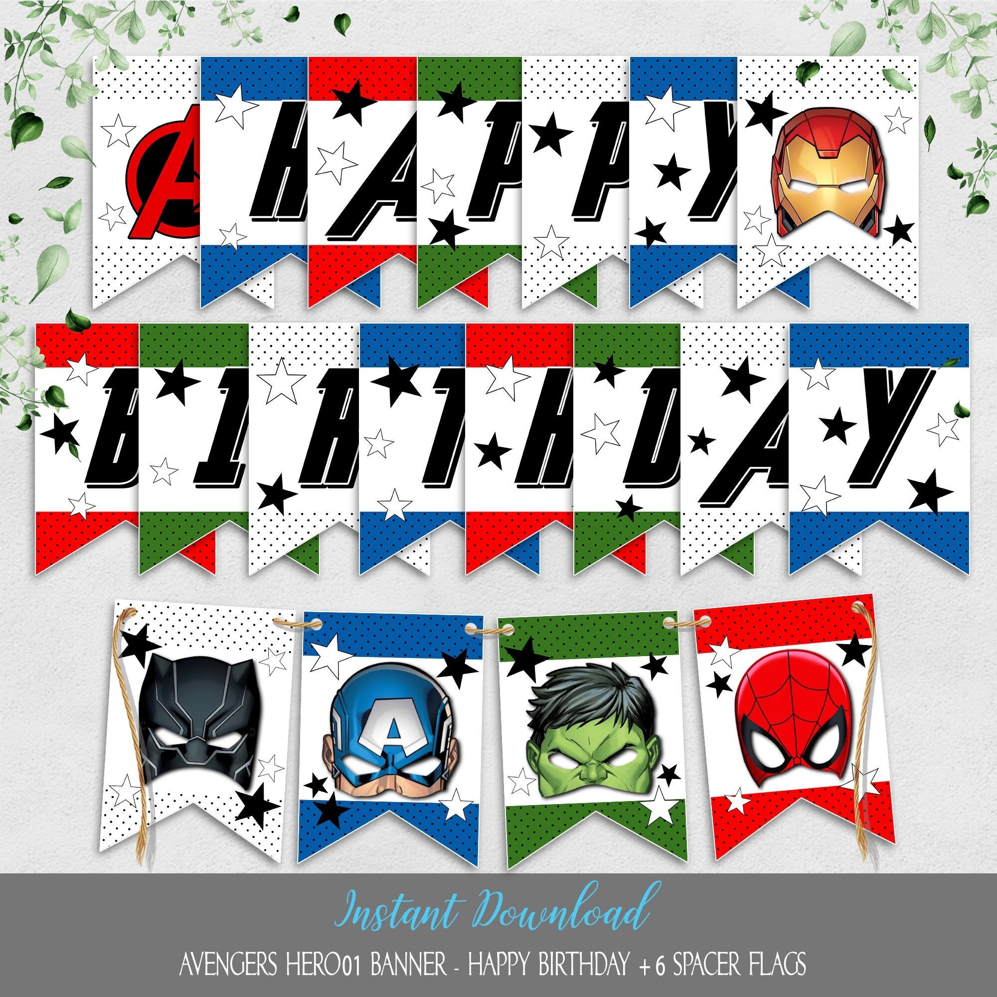 avengers birthday banner printable