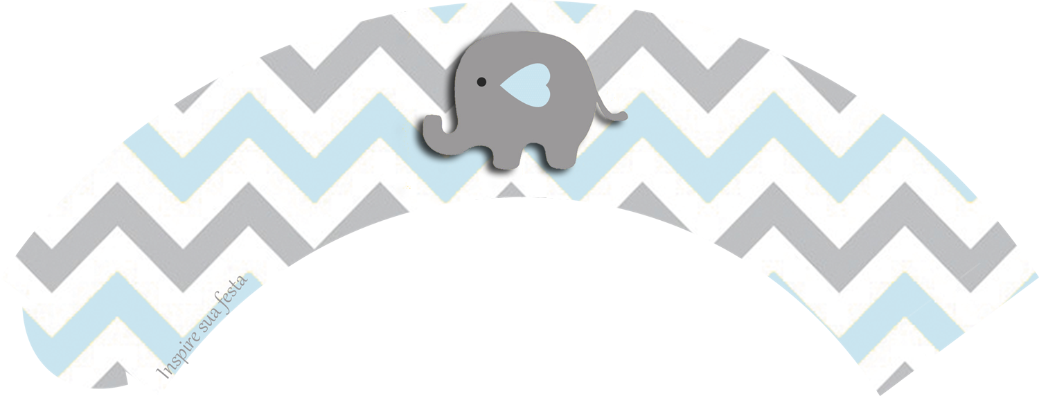 Baby Elephant In Grey And Light Blue Chevron Free Printable Wrappers And Toppers Oh My Baby 