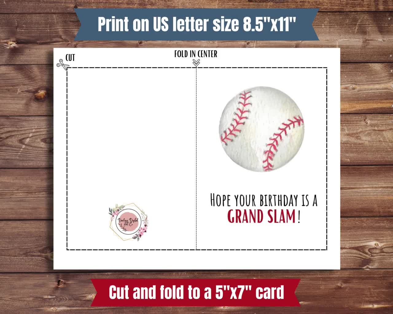 Baseball Birthday Card Printable Sports Bday Card Baseball Lover Gift Sports Lover Card Bday Gift For Him Baseball Birthday Party Gift Etsy