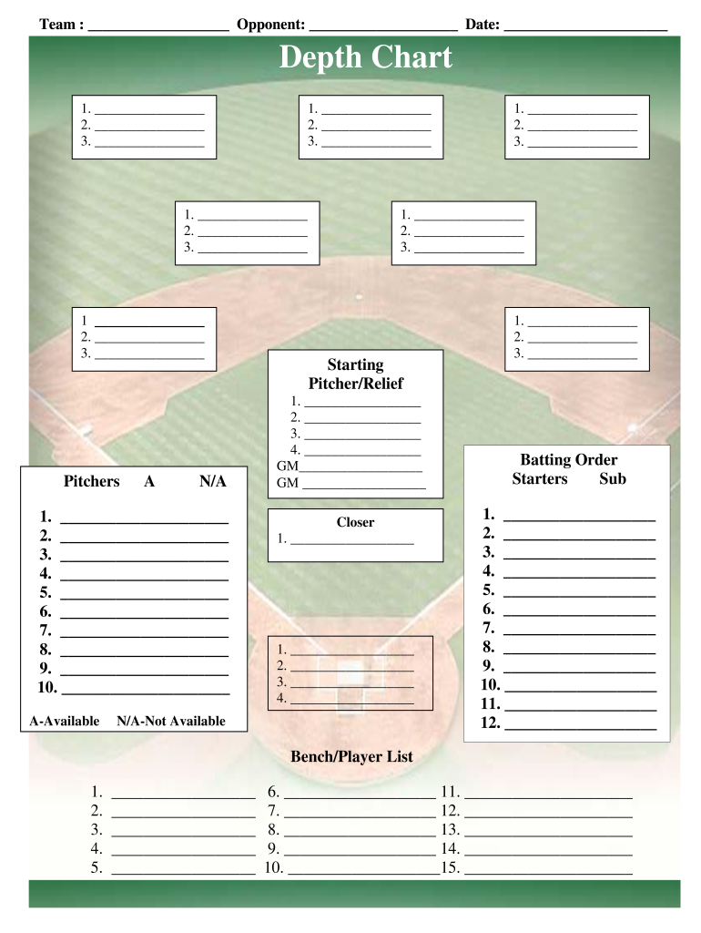 Baseball Starting Template Fill Online Printable Fillable Blank PdfFiller