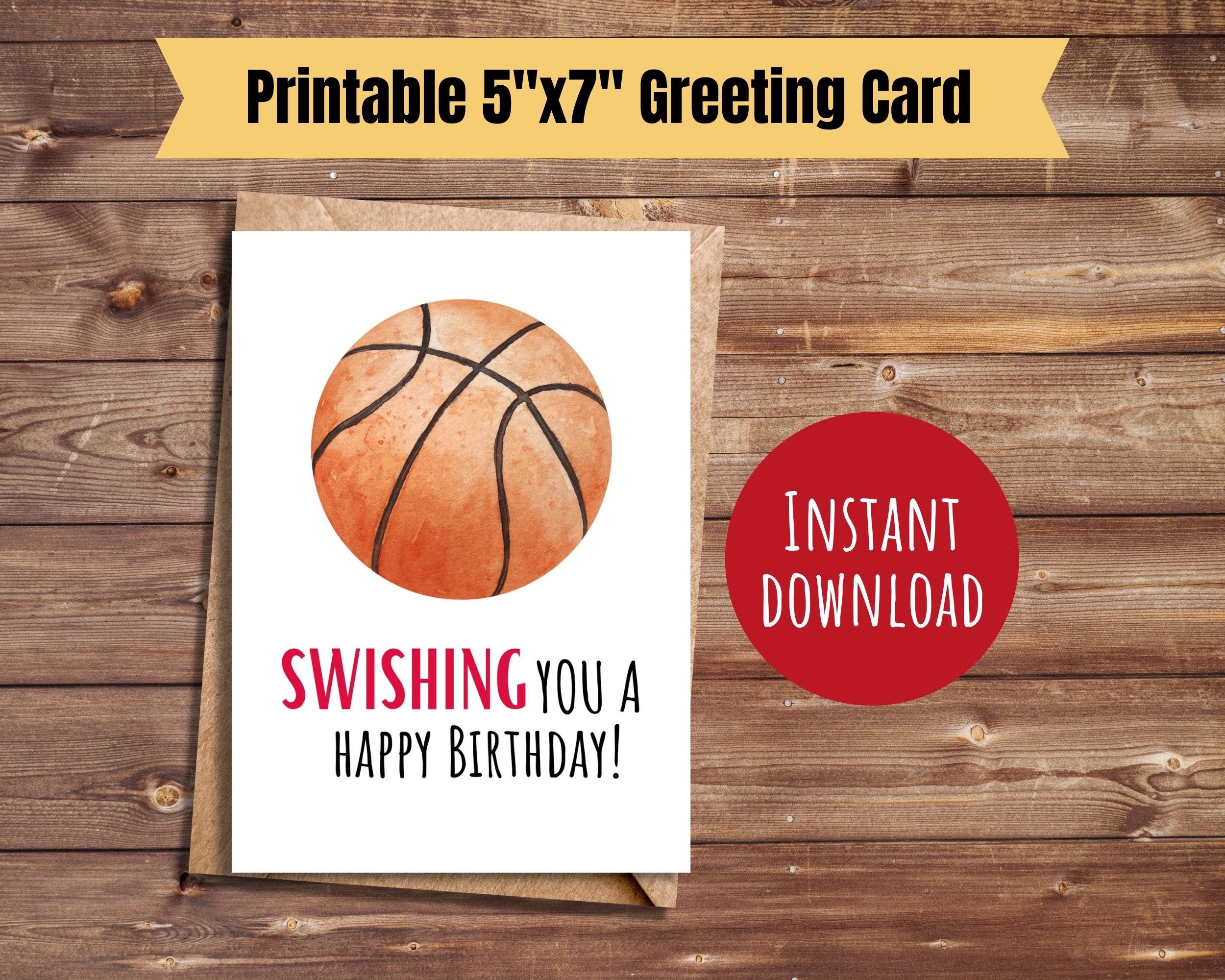 Basketball Birthday Card Printable Sports Bday Card Basketball Lover Gift Sports Lover Card Bday Gift For Him Basketball Birthday Party Gift Etsy