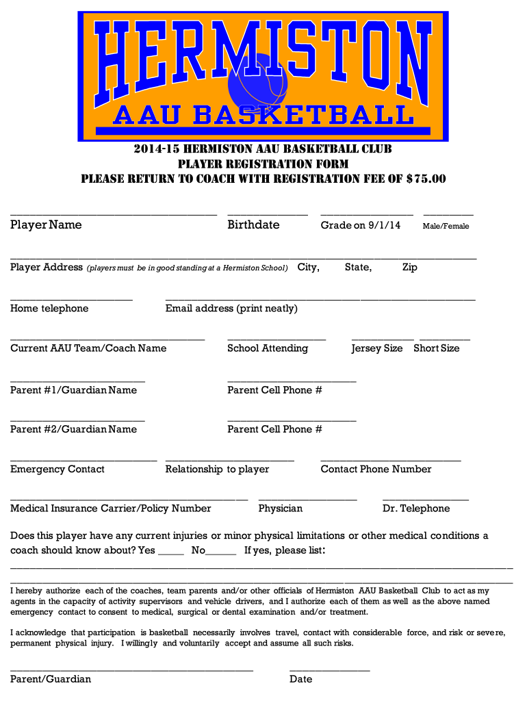 Basketball Camp Registration Form Template Word Fill Out Sign Online DocHub