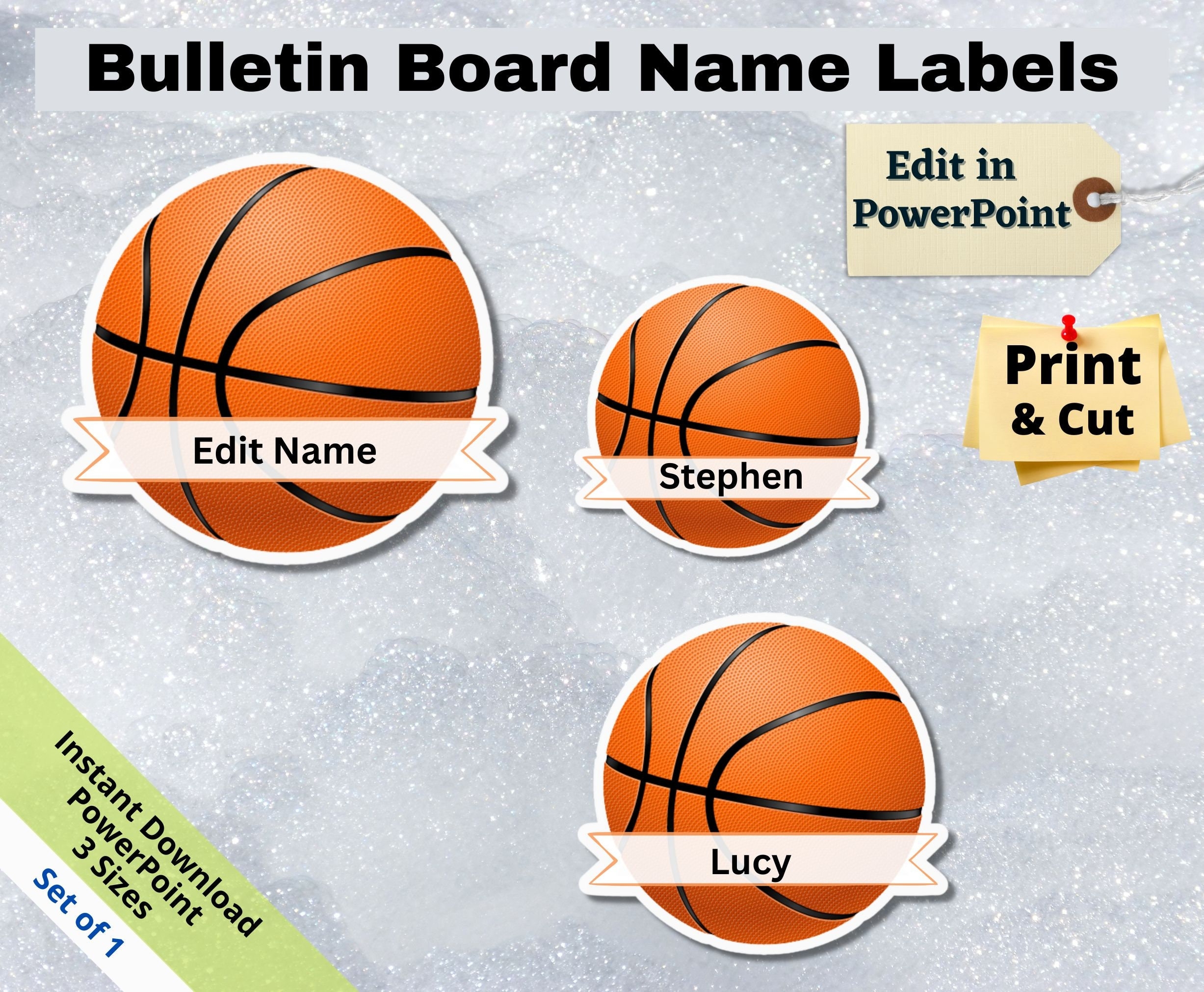 Basketball Editable Student Name Tags PRINTABLES Classroom Bulletin Board D cor Door Name Labels Bunting Sticker Sheet Template Etsy