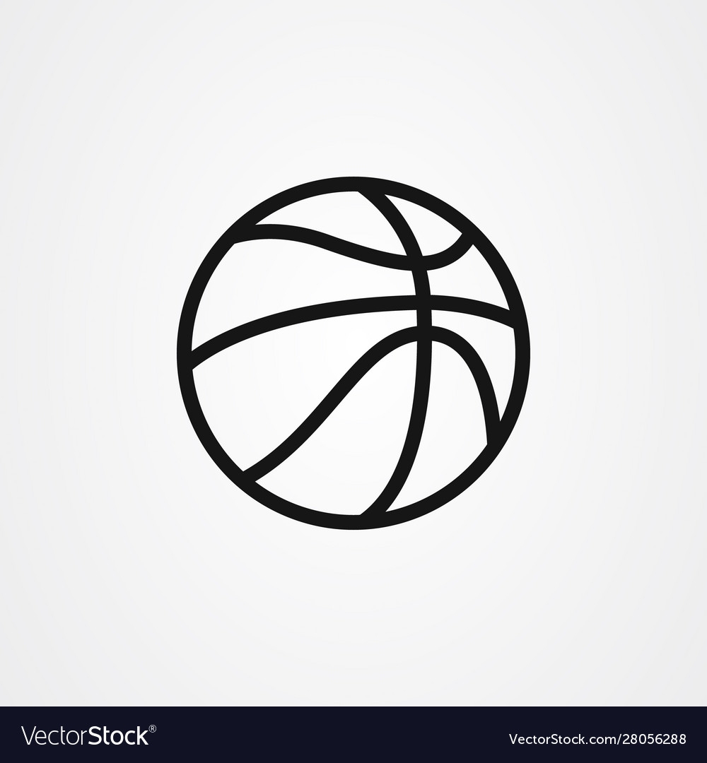 Basketball Outline Icon Royalty Free Vector Image