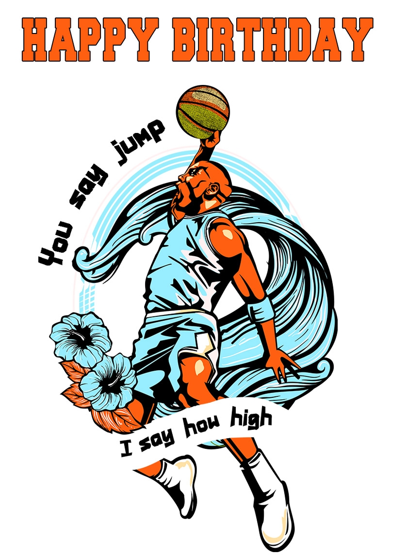 Basketball Printable Birthday Cards PRINTBIRTHDAY CARDS