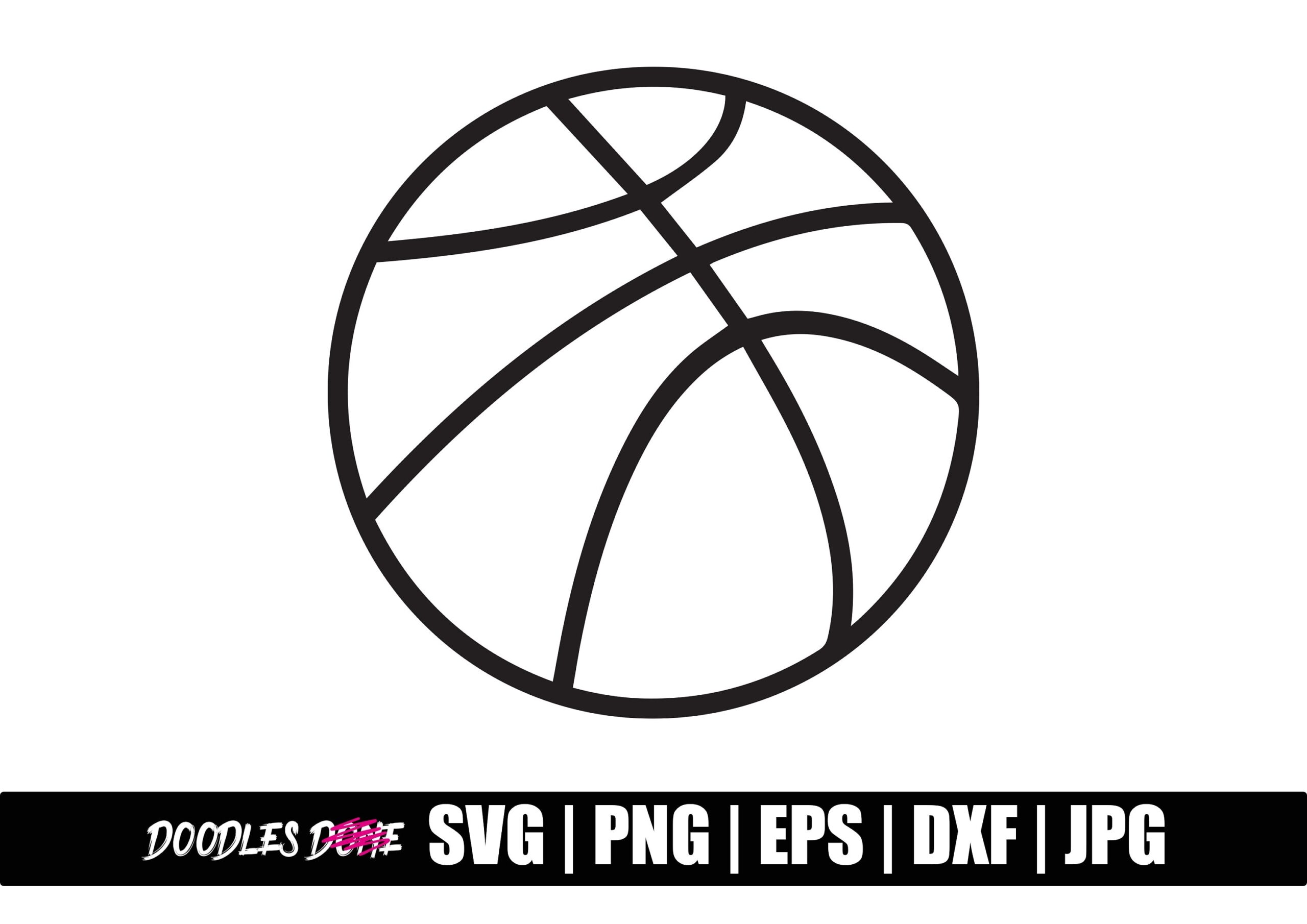 Basketball SVG Basketball Outline Cut Files Basketball Basketball Vector File Etsy