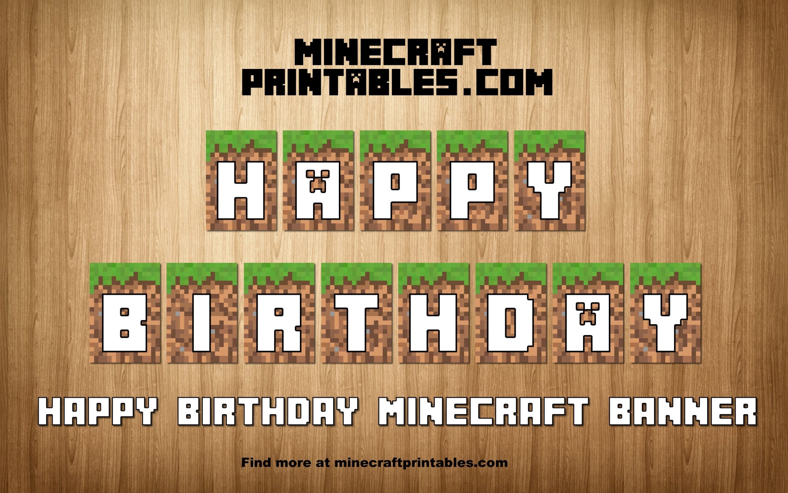 Printable Minecraft Birthday Banner Printable Minecraft Birthday Banner