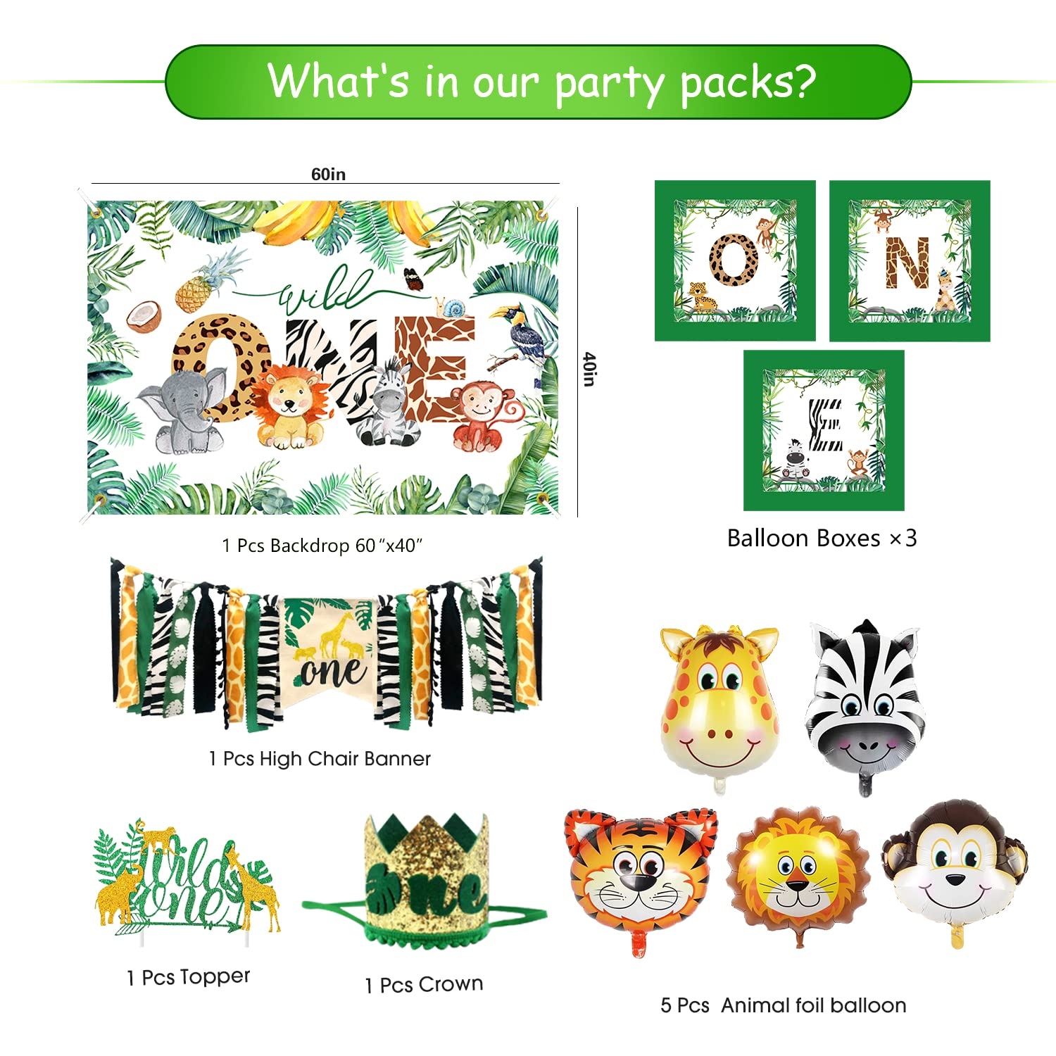 wild one high chair banner printable
