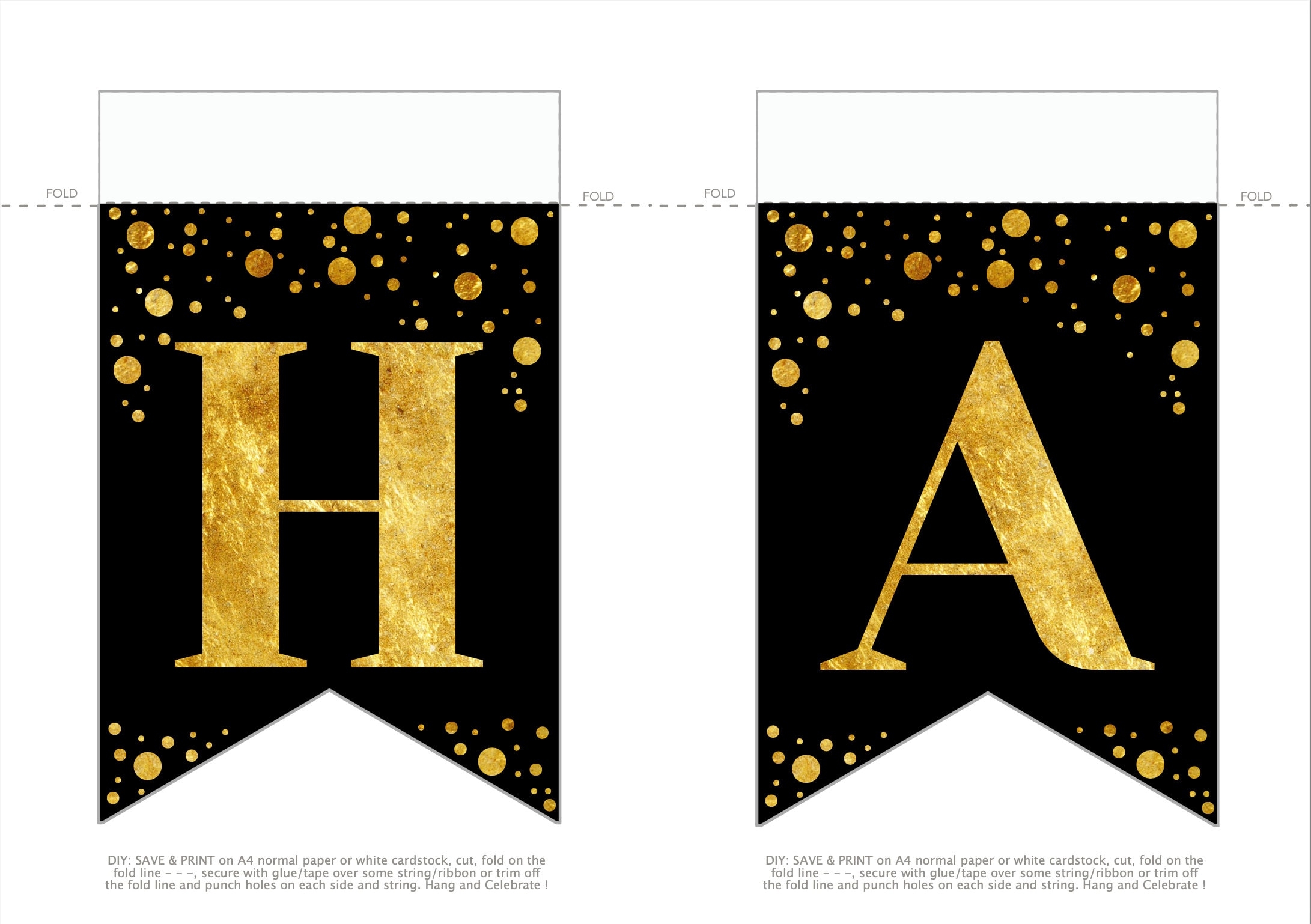 Happy Birthday Banner Per Letter Printable