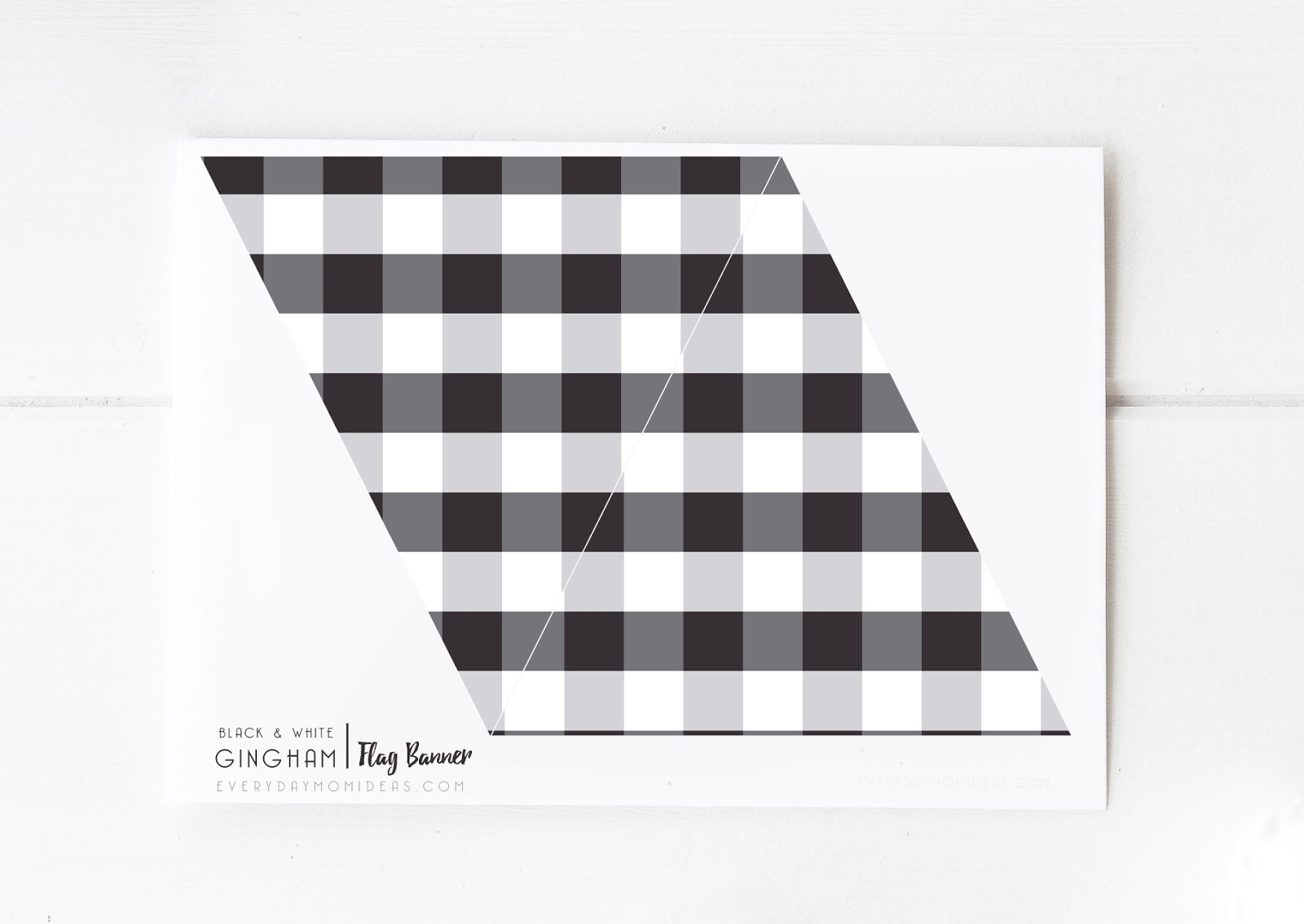 Black White Gingham Flag Banner FREE Printable House Of Pixel Dust