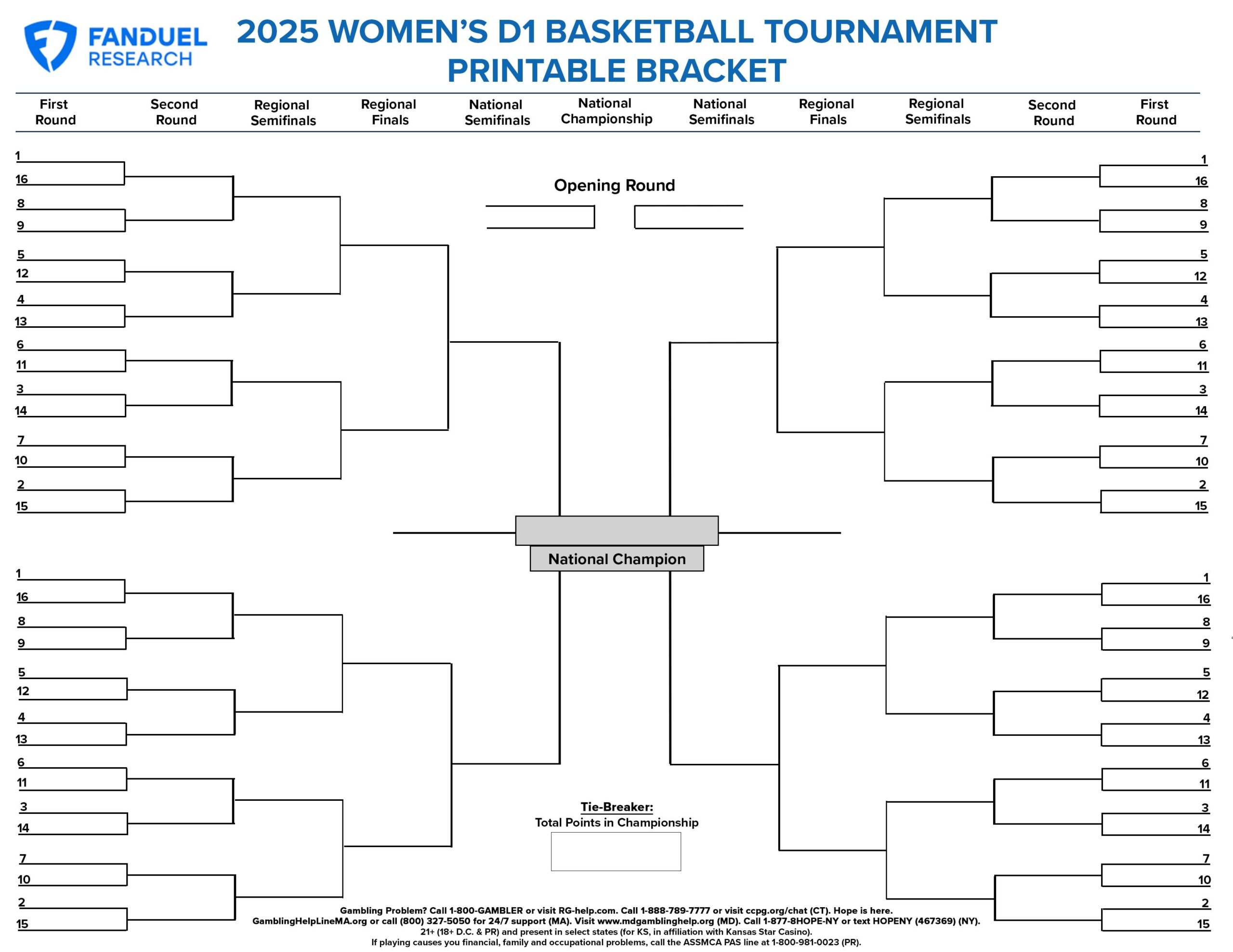 Basketball Printable Brackets