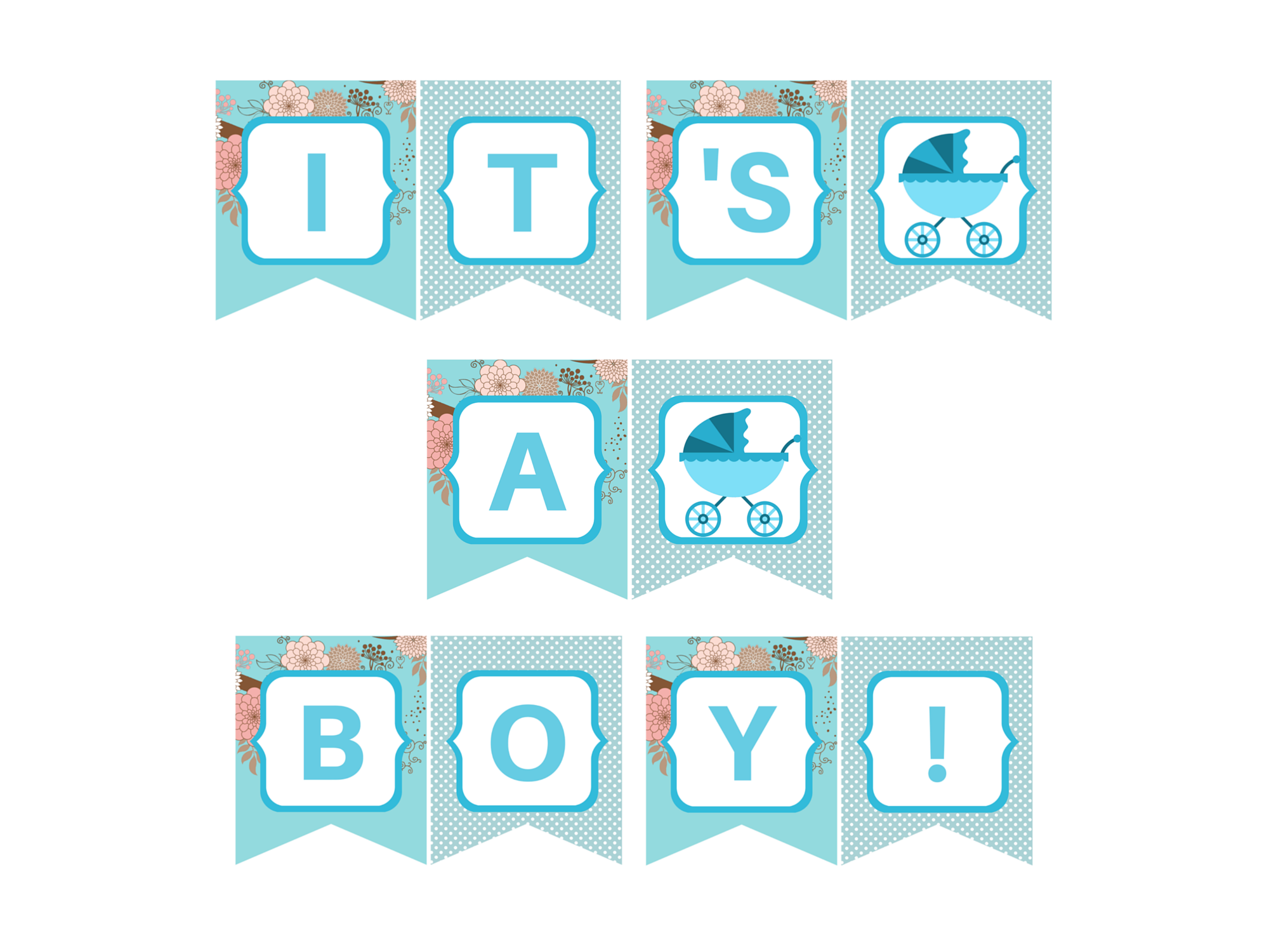 Blue Carriage It s A Boy Banner Magical Printable