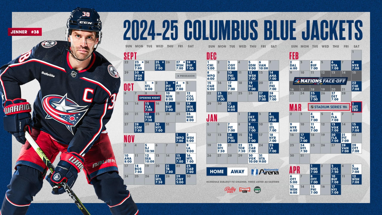Blue Jackets Announce 2024 25 Regular Season Schedule Columbus Blue Jackets