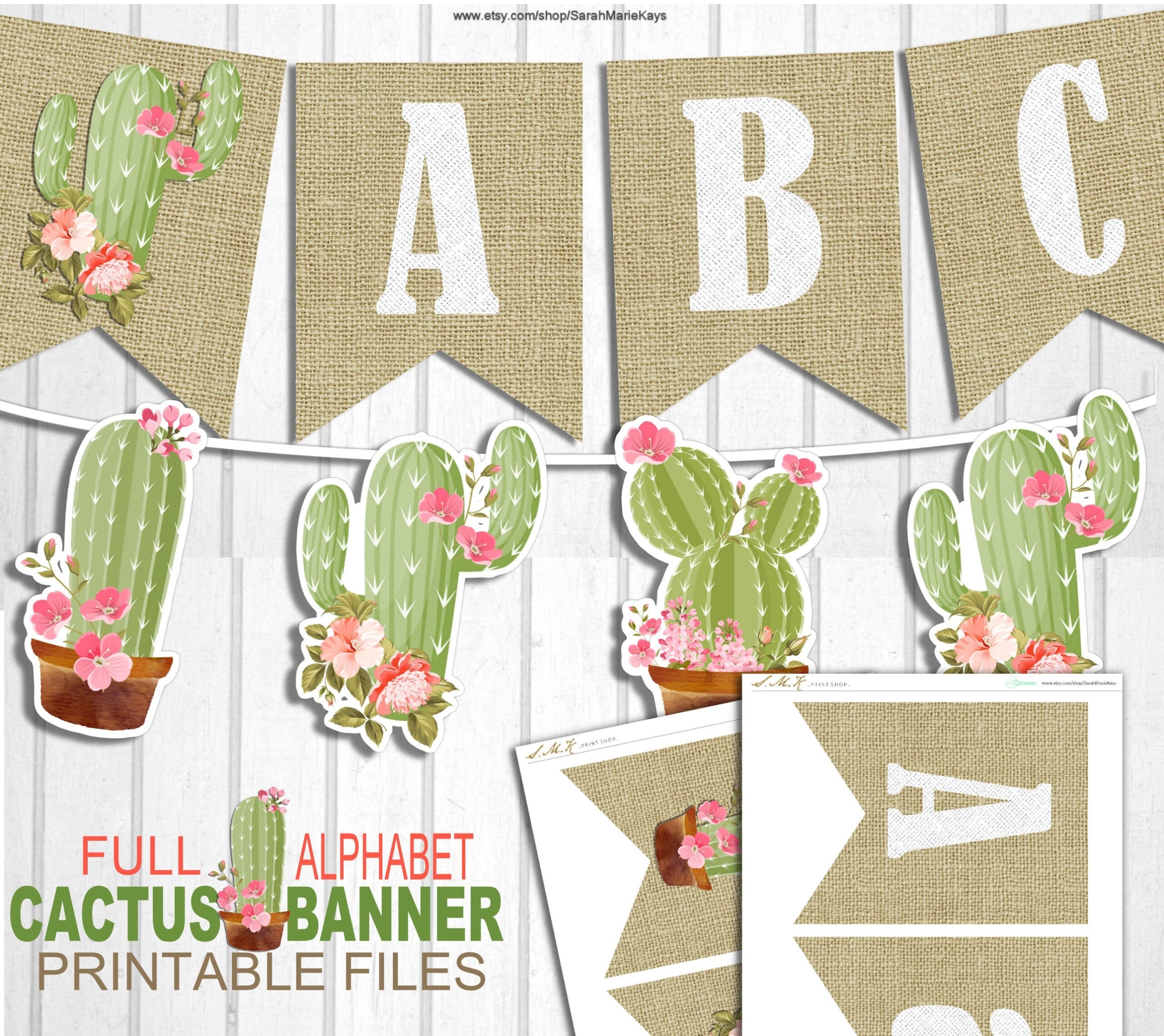 Cactus Banner Printable