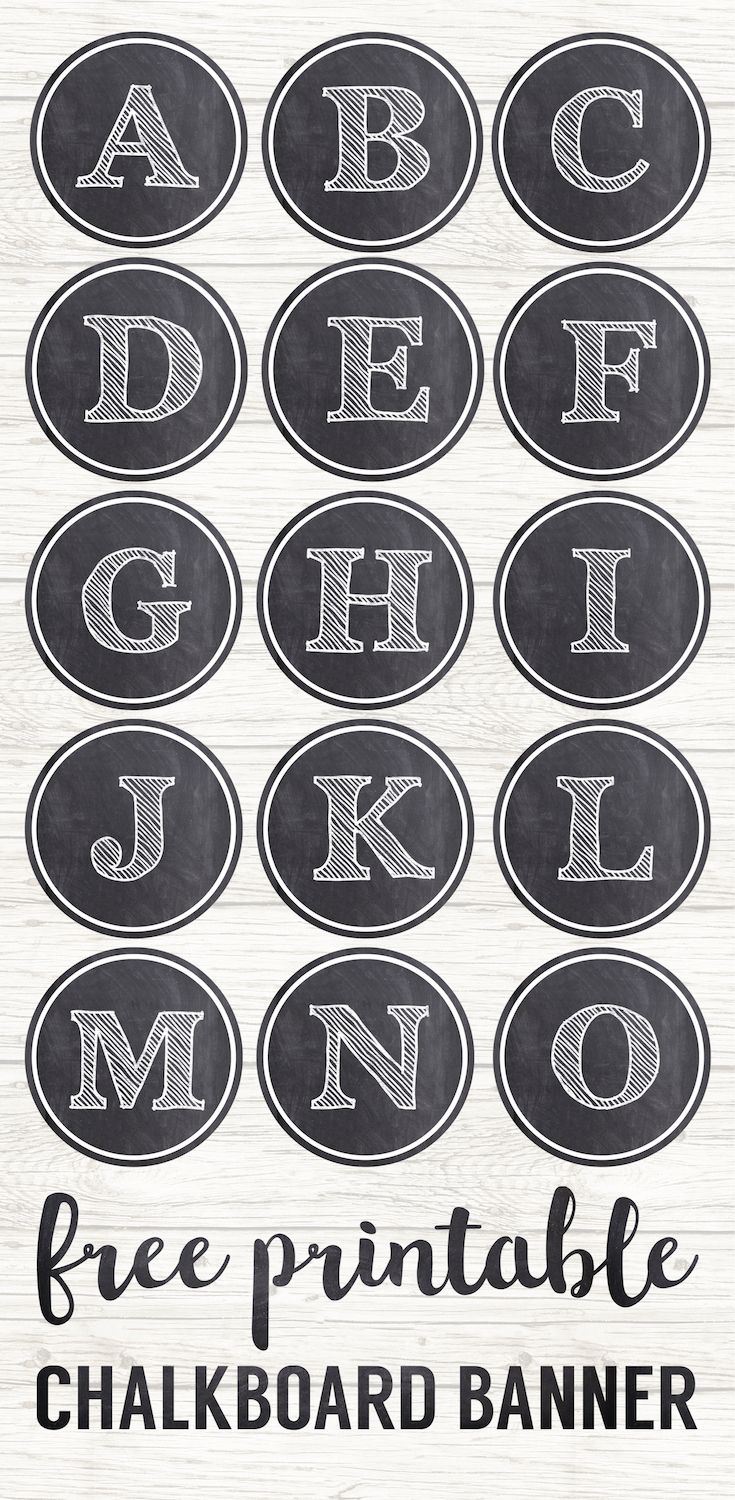 Chalkboard Banner Letters Free Printable Alphabet Paper Trail Design