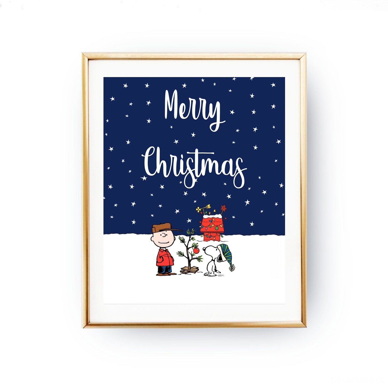 Charlie Brown Christmas Snoopy And Charlie Christmas Merry Christmas Poster Holiday Home Decor Wall Art Printable INSTANT DOWNLOAD Etsy