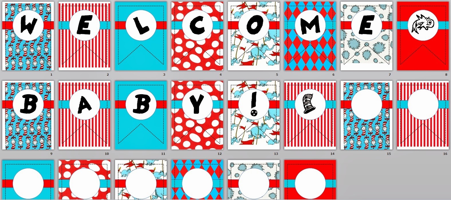 ChemKnits Dr Seuss Baby Shower Banner FREE PRINTABLE 