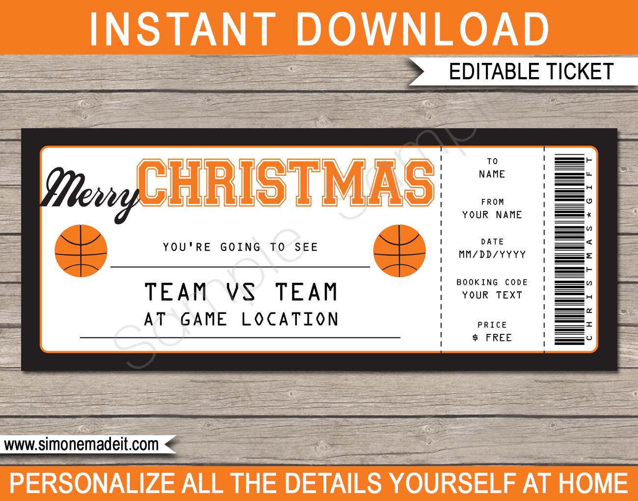 Printable Basketball Tickets