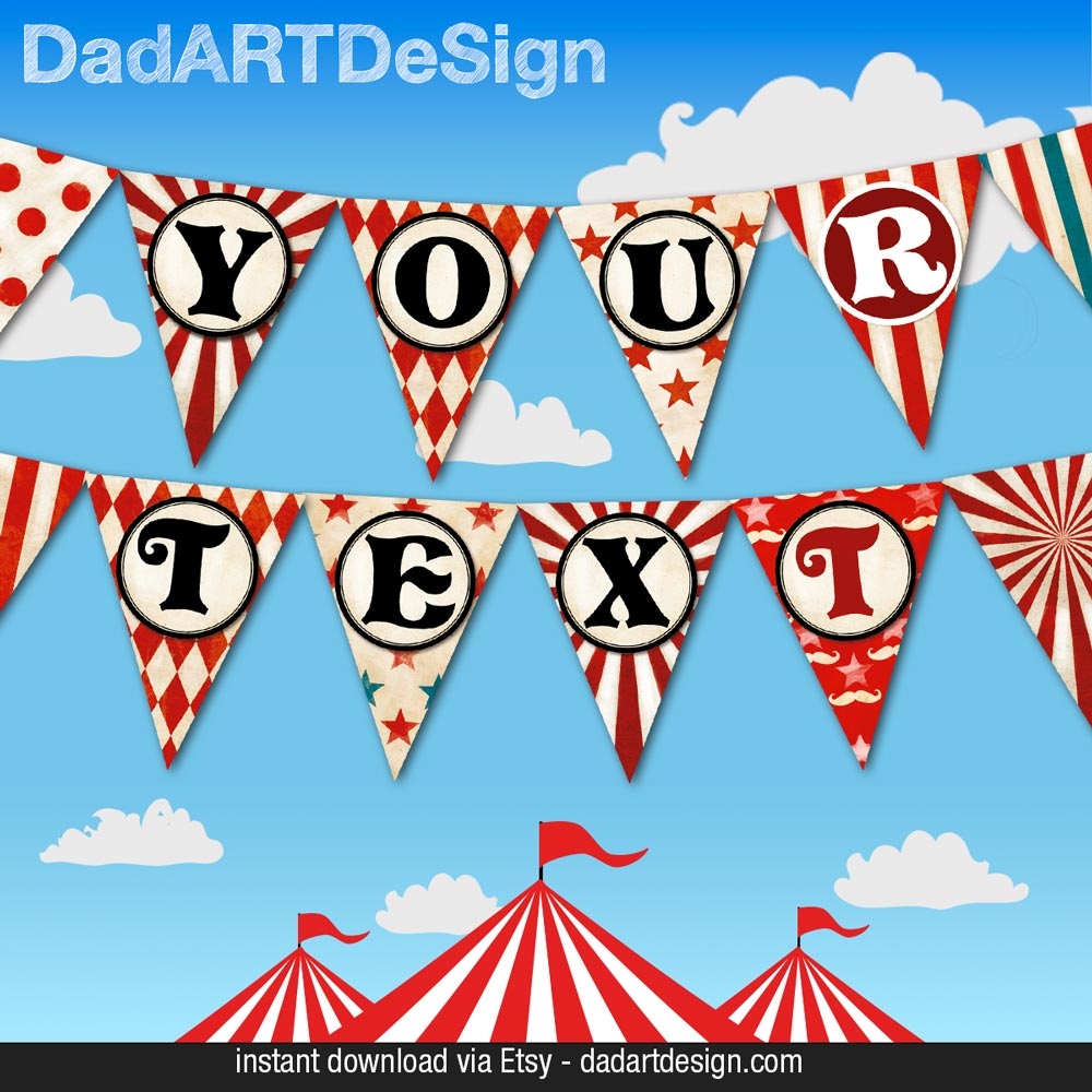 Circus Flag Banner Printable DADARTDESIGN
