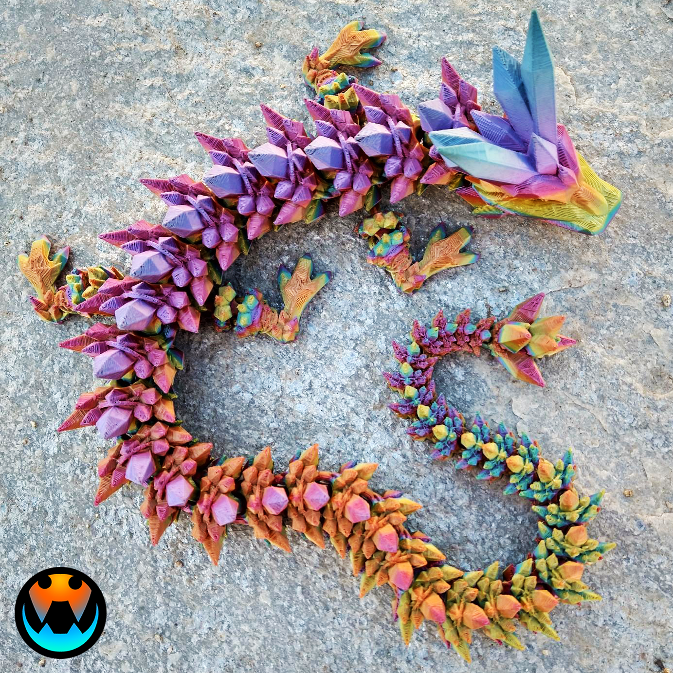  Crystal Dragon Articulating Flexi Wiggle Pet Print In Place Fantasy 3D File For 3D Printing Cults