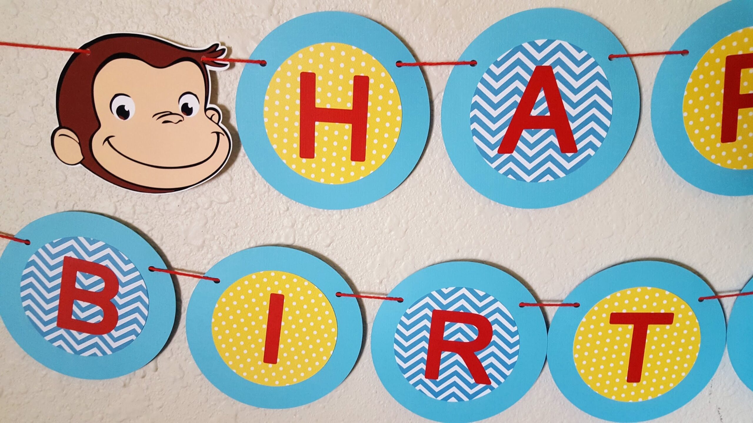 Curious George Birthday Banner Curious George Name Banner Curious George Shower Banner I AM 1 Banner Monkey PBS Curious George Party Etsy