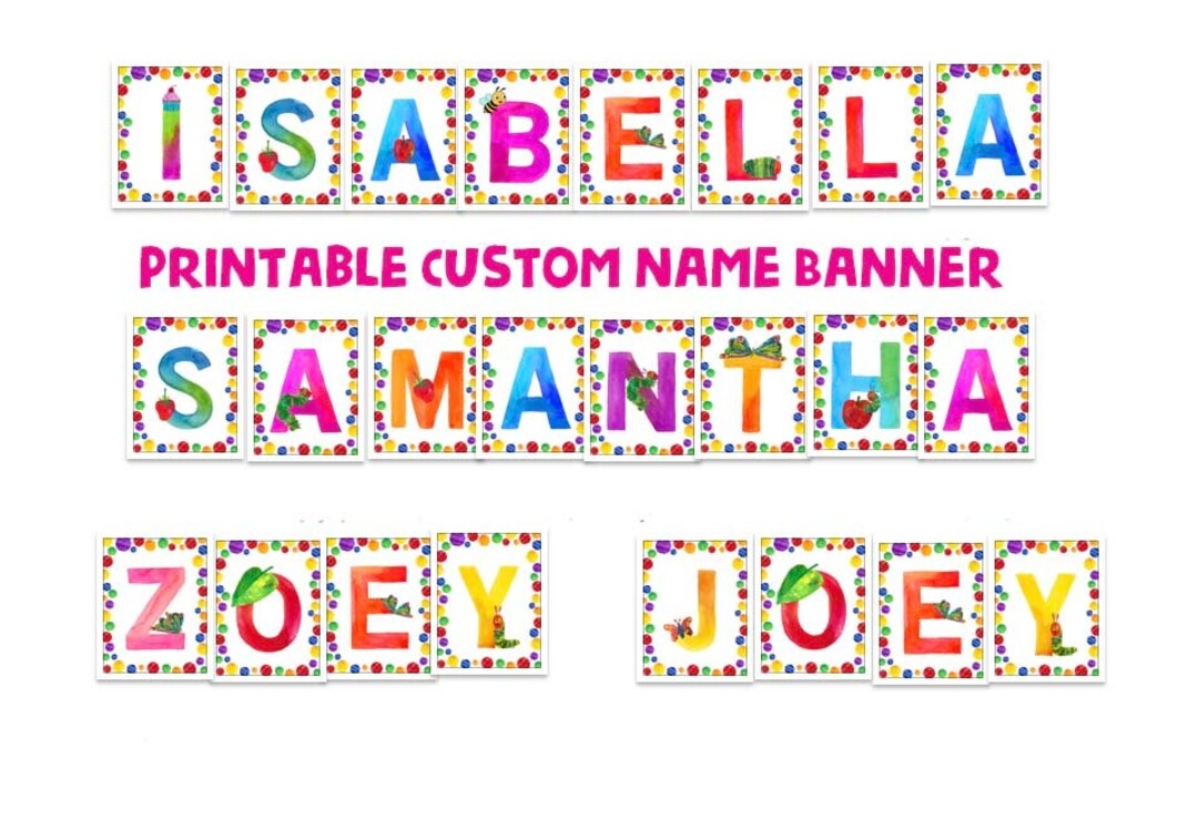 Custom Name Banner Printable Digital Download Etsy