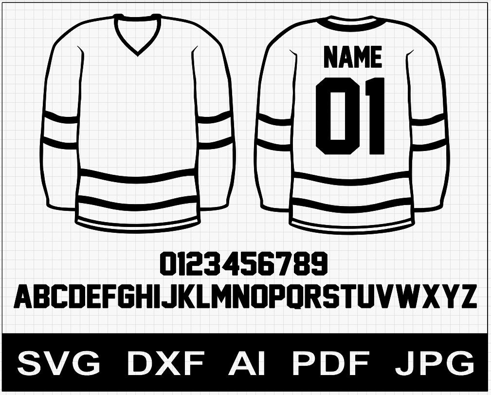 Customizable Sports Hockey Football Player Jersey Pattern Template SVG DXF AI For Cnc Cricut Glowforge Etsy