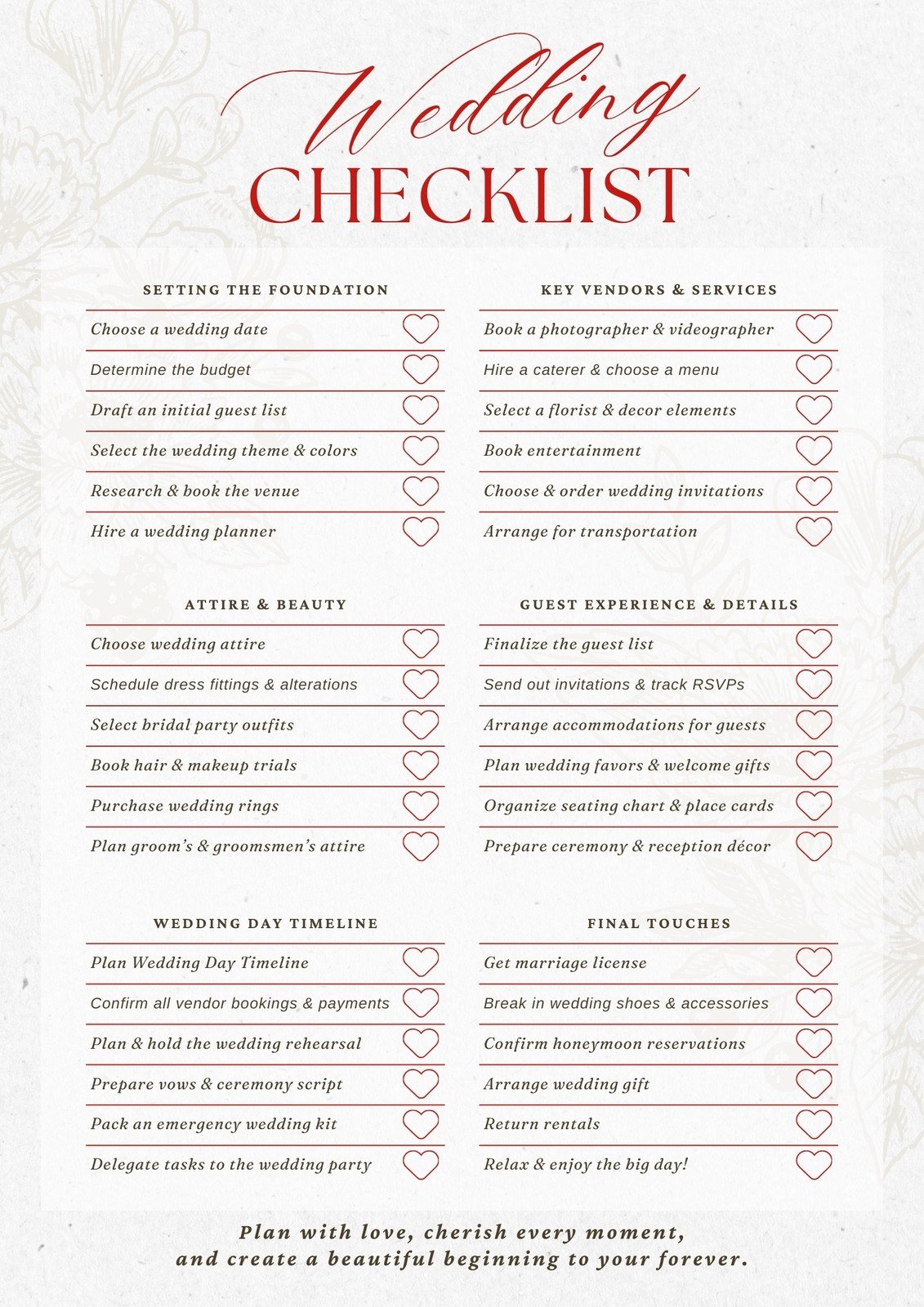 Customize 178 Wedding Checklists Templates Online Canva