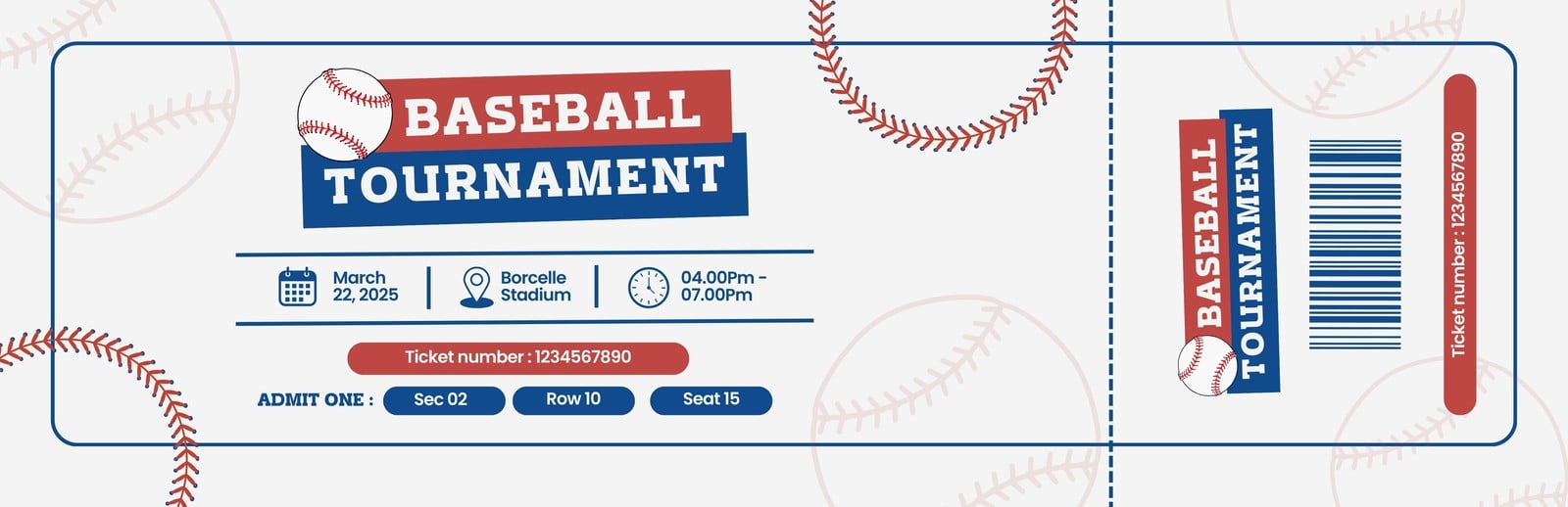Customize 39 Baseball Ticket Templates Online Canva