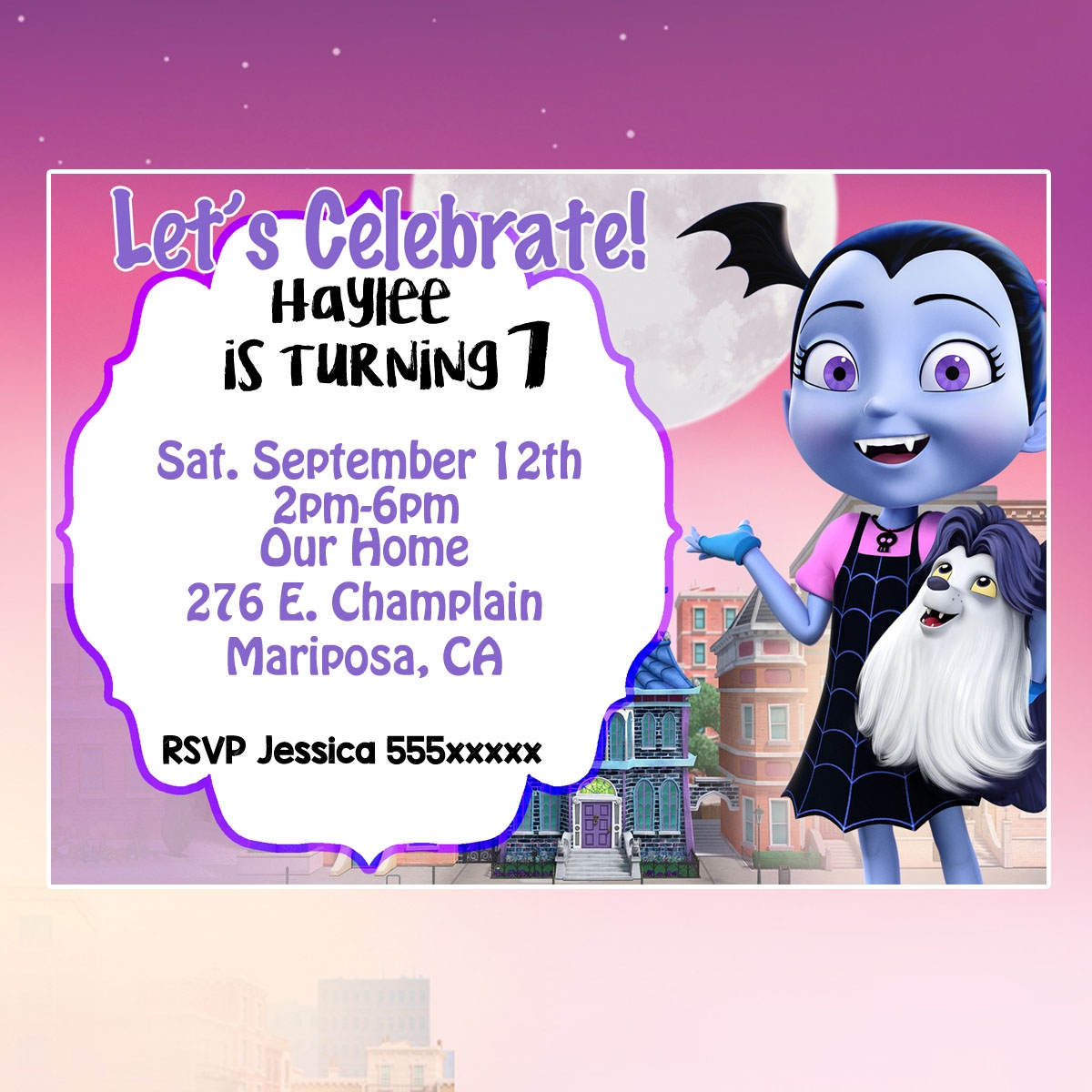 Daisy Celebrates Vampirina Birthday Party Printable Files