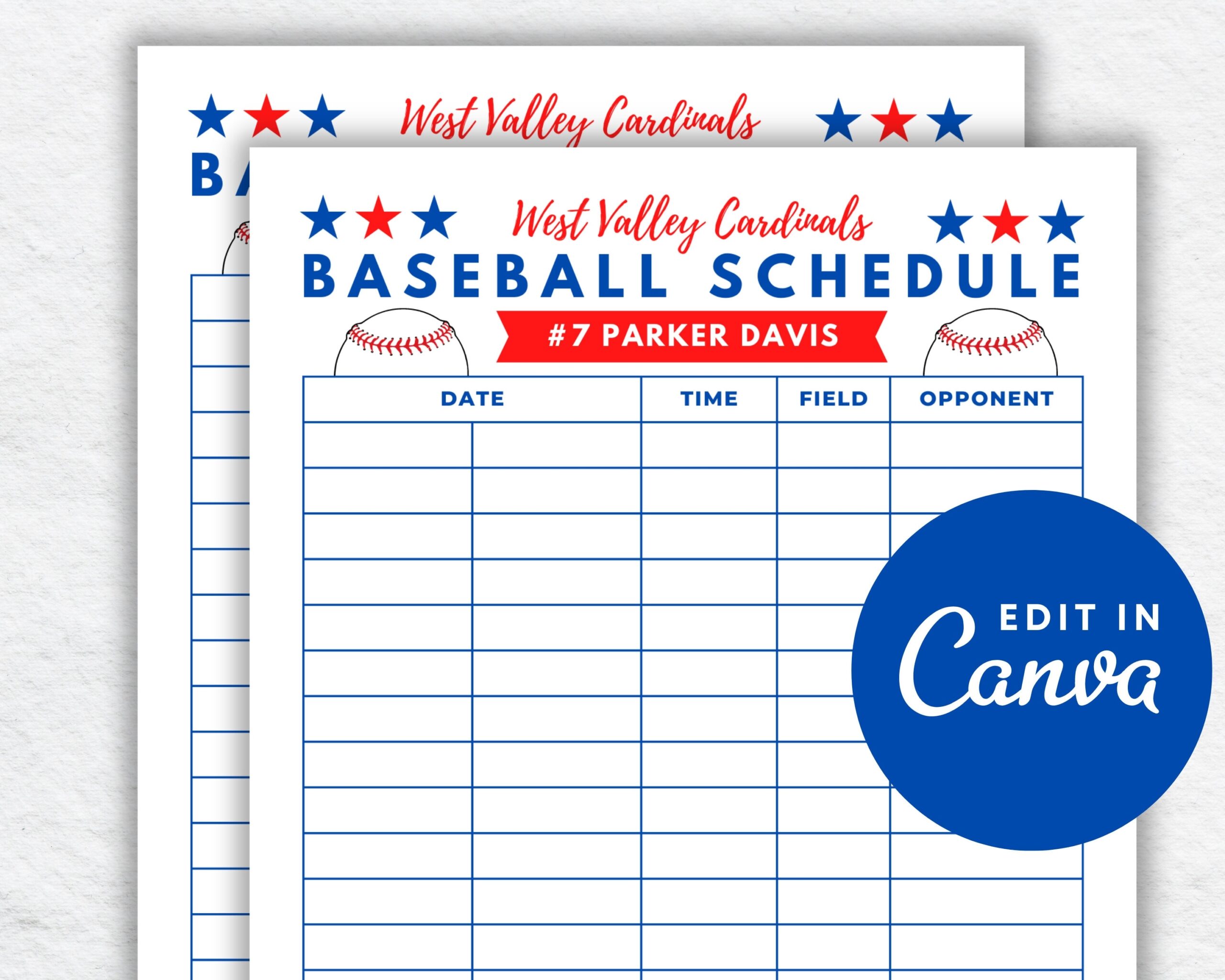 DIY Baseball Game Schedule Printable Perfect For Team Schedules And Parents Etsy