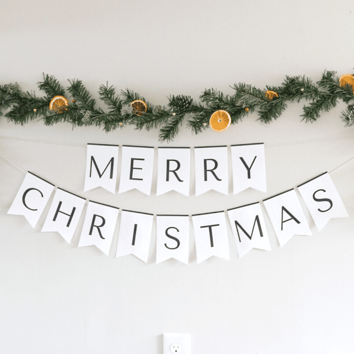 DIY Merry Christmas Banner Free Printable The Home Intent