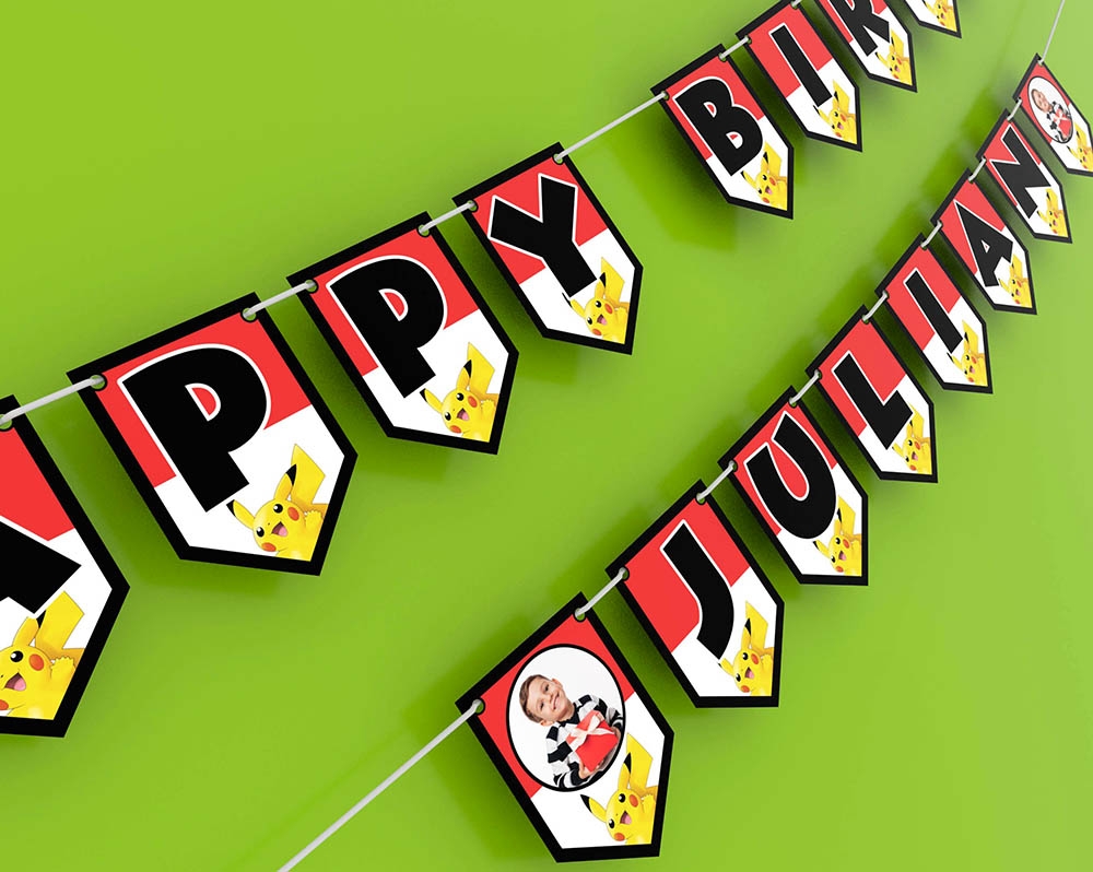DIY Pokemon Birthday Banner Template Template Online