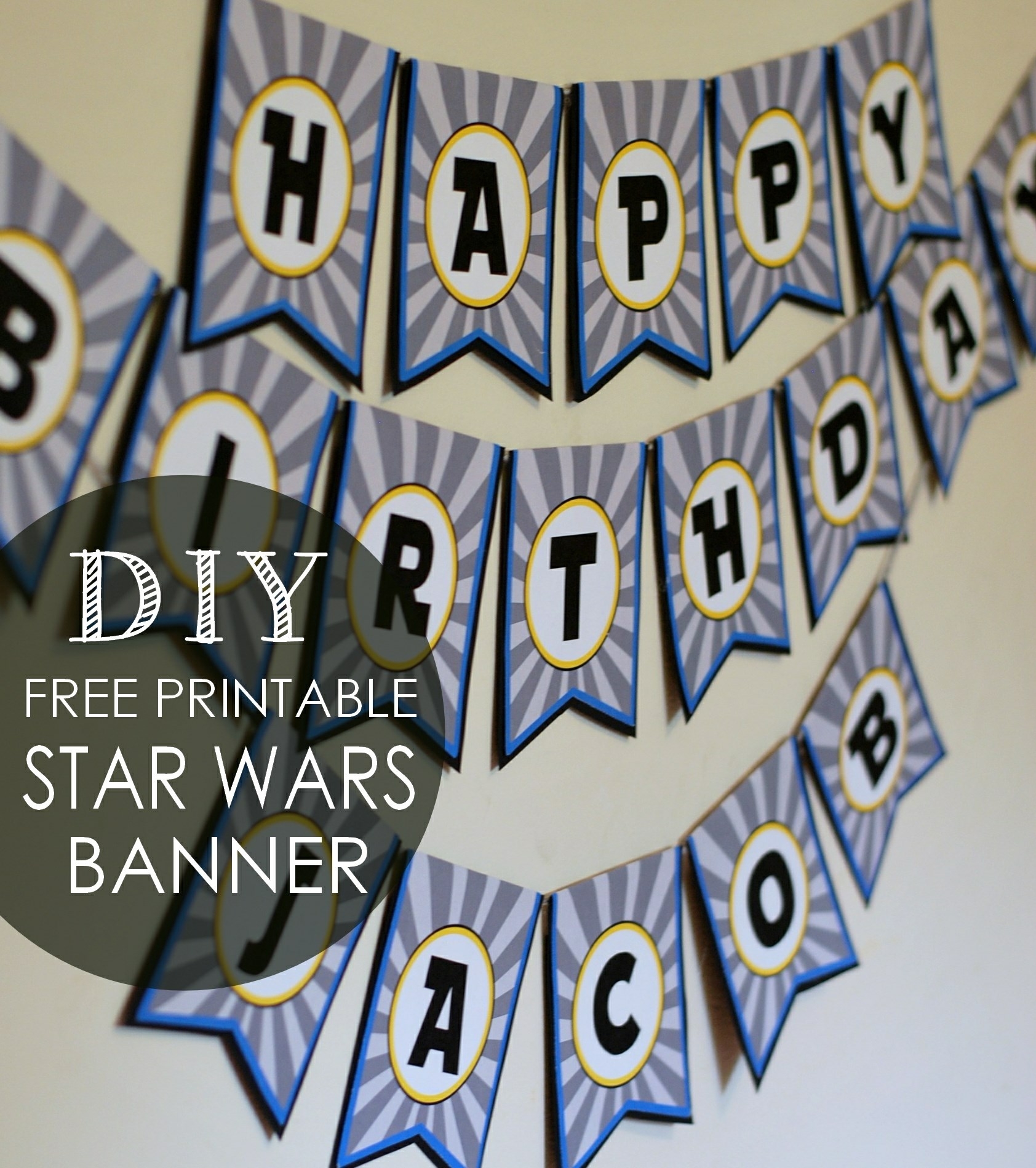 DIY Star Wars Birthday Banner Free Printables Posh Tart