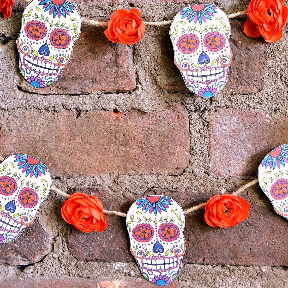 DIY Sugar Skull Banner Free Printable Hello Little Home