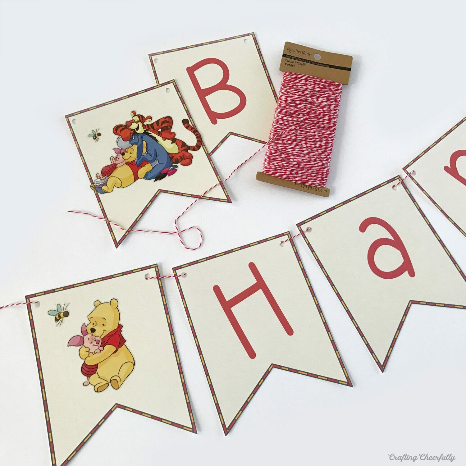DIY Winnie The Pooh Birthday Banner Crafting Cheerfully