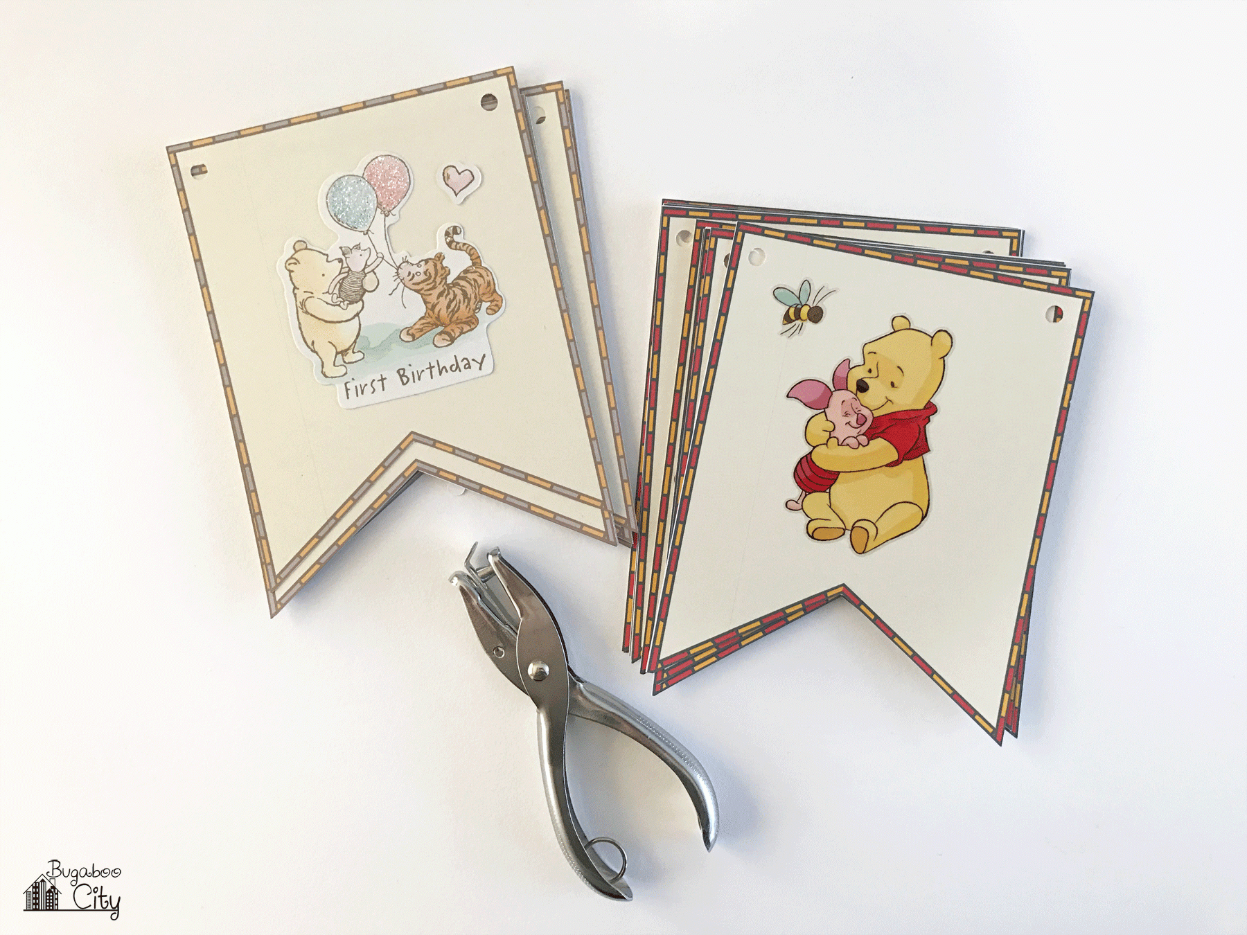 DIY Winnie The Pooh Birthday Banner Crafting Cheerfully