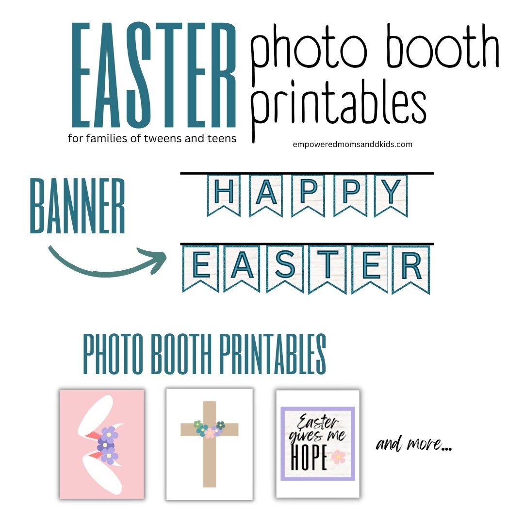 Easter Photo Booth And Banner Party Activities Photobooth Printables Holiday Games Families Of Tweens And Teens Etsy