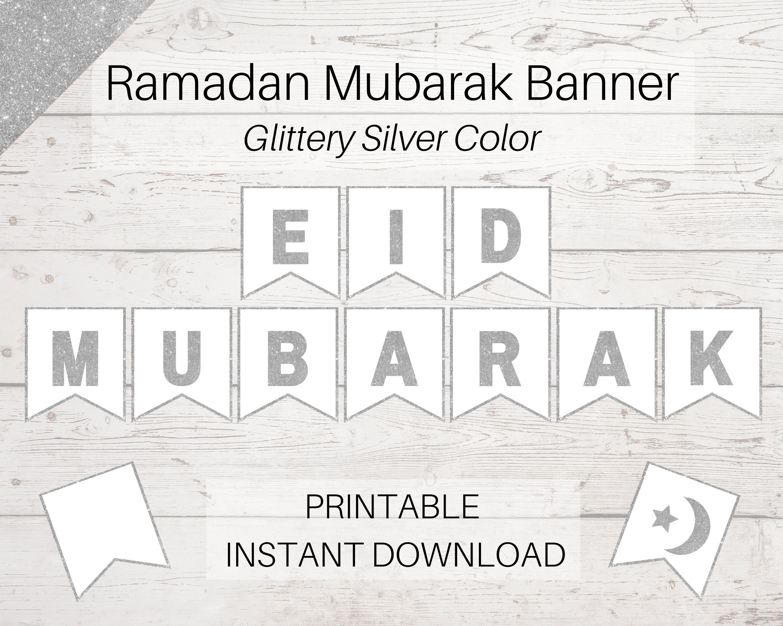 Eid Decoration For Home Gold Eid Mubarak Banner PDF Printable File Download Eid Ramadan Gift Eid Party Activity Ramadan Decoration Etsy