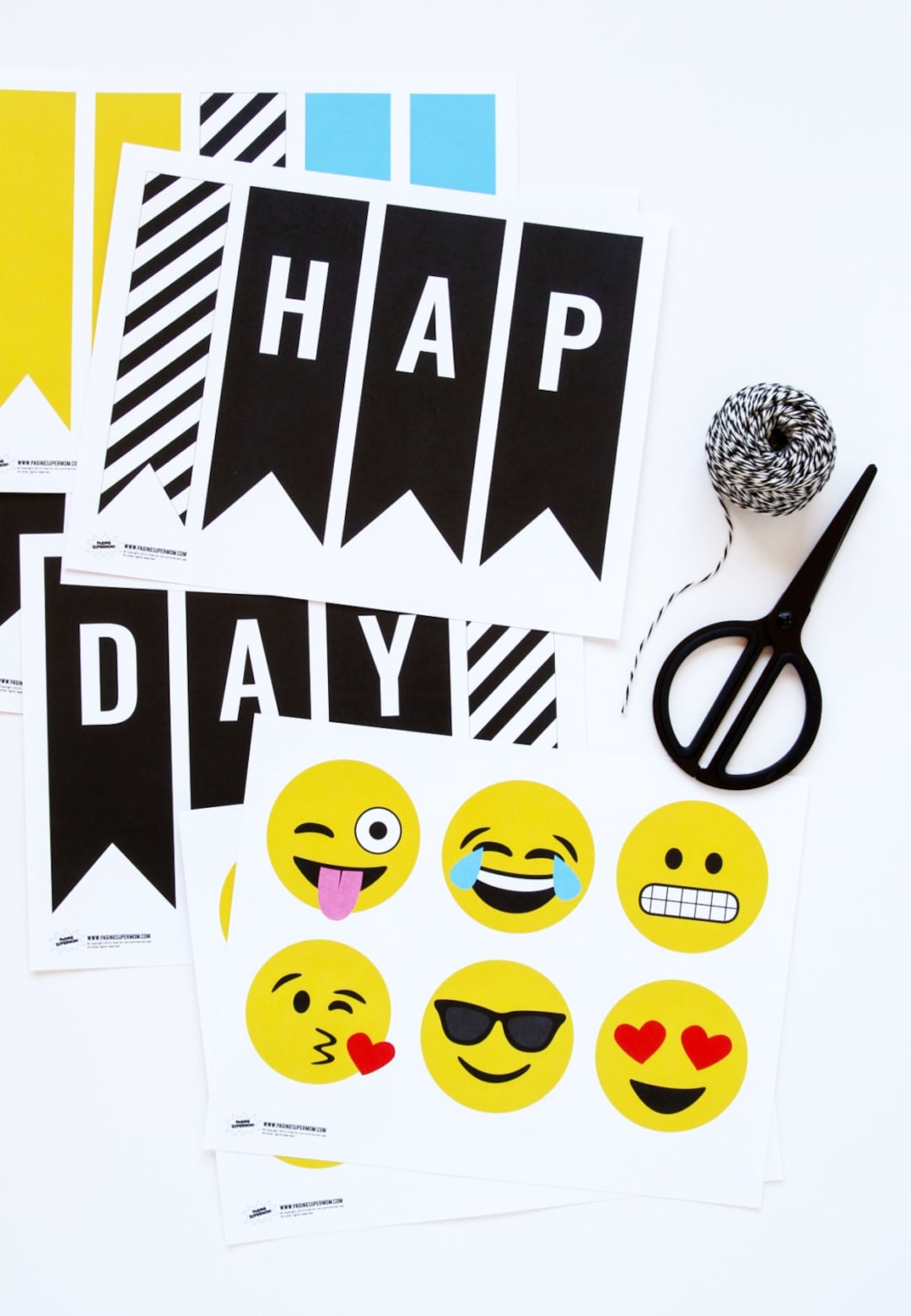Emoji Birthday Party Decor Banner Printable PDF Etsy