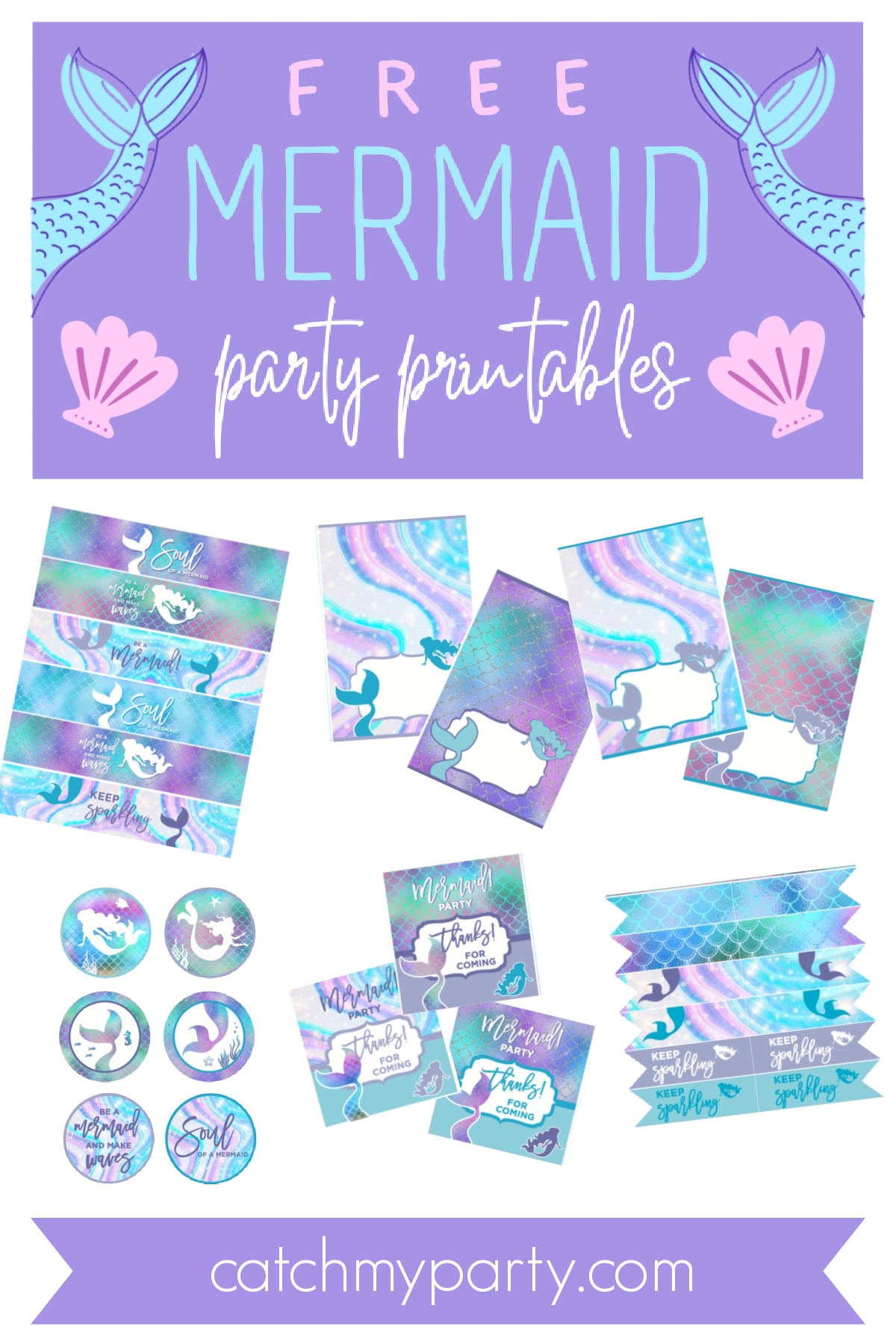 Free Printable Mermaid Birthday Banner