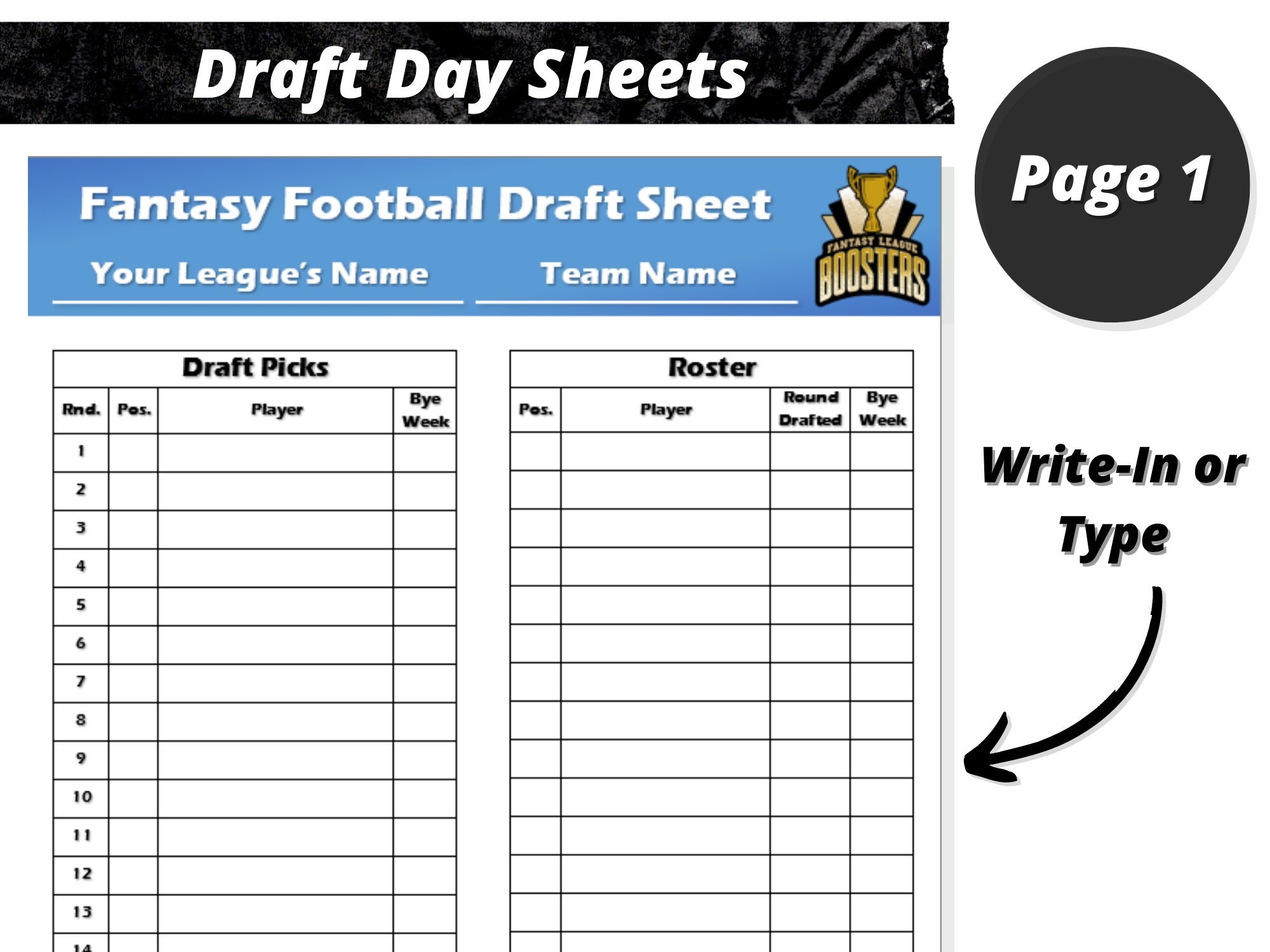 Printable Fantasy Baseball Roster Sheet