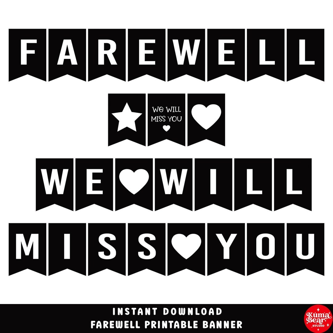 Farewell Banner Printable We Will Miss You Bunting Flag Retirement Decor Going Away Party Goodbye Party Decoration Farewell Party Sign Etsy